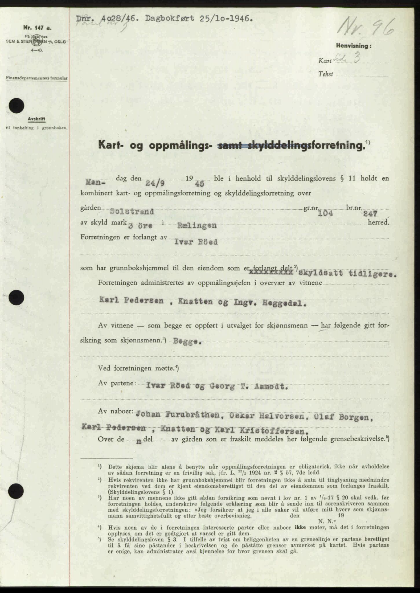 Nedre Romerike sorenskriveri, AV/SAO-A-10469/G/Gb/Gbd/L0017: Pantebok nr. 17, 1946-1946, Dagboknr: 4028/1946