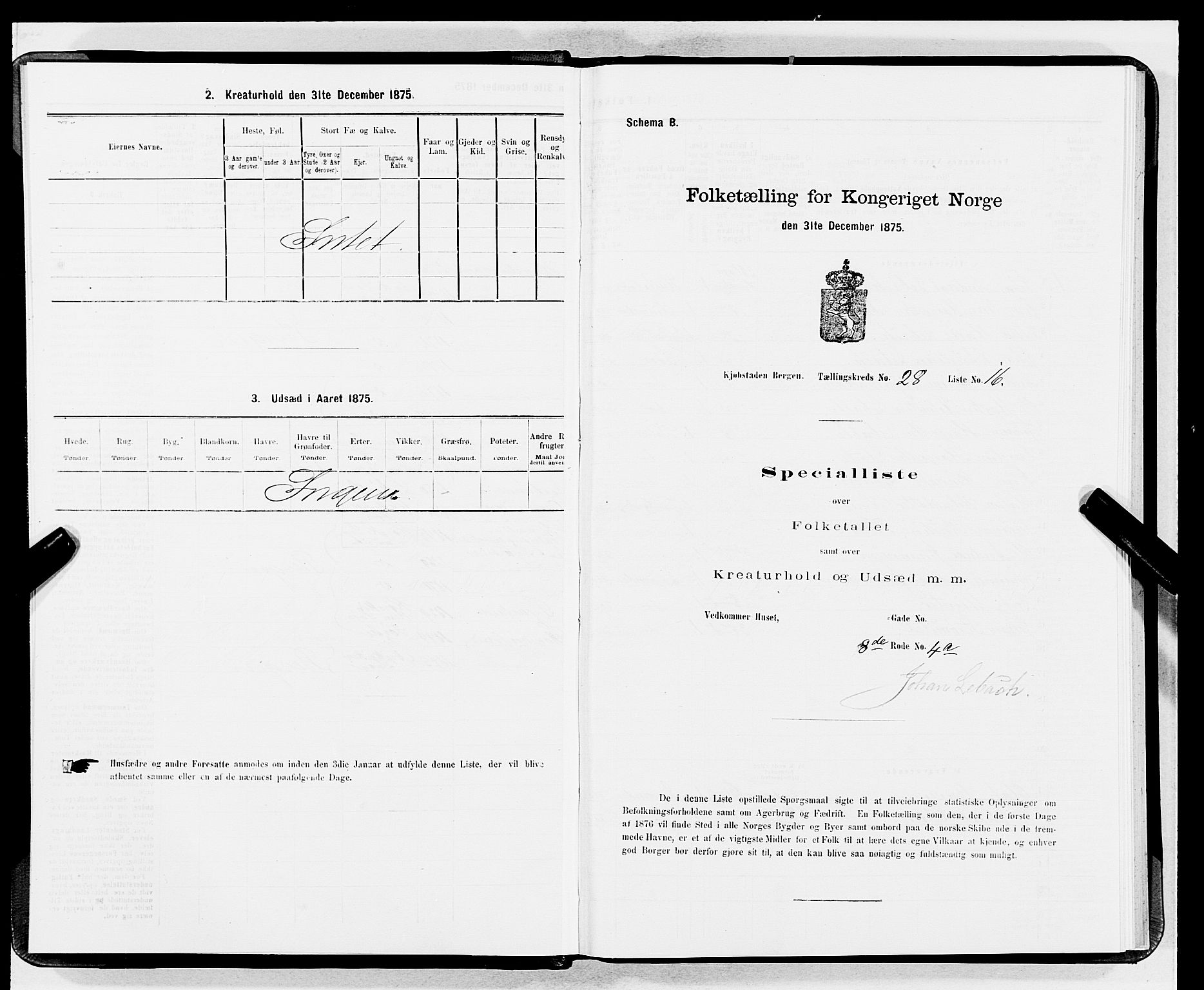 SAB, Folketelling 1875 for 1301 Bergen kjøpstad, 1875, s. 1437