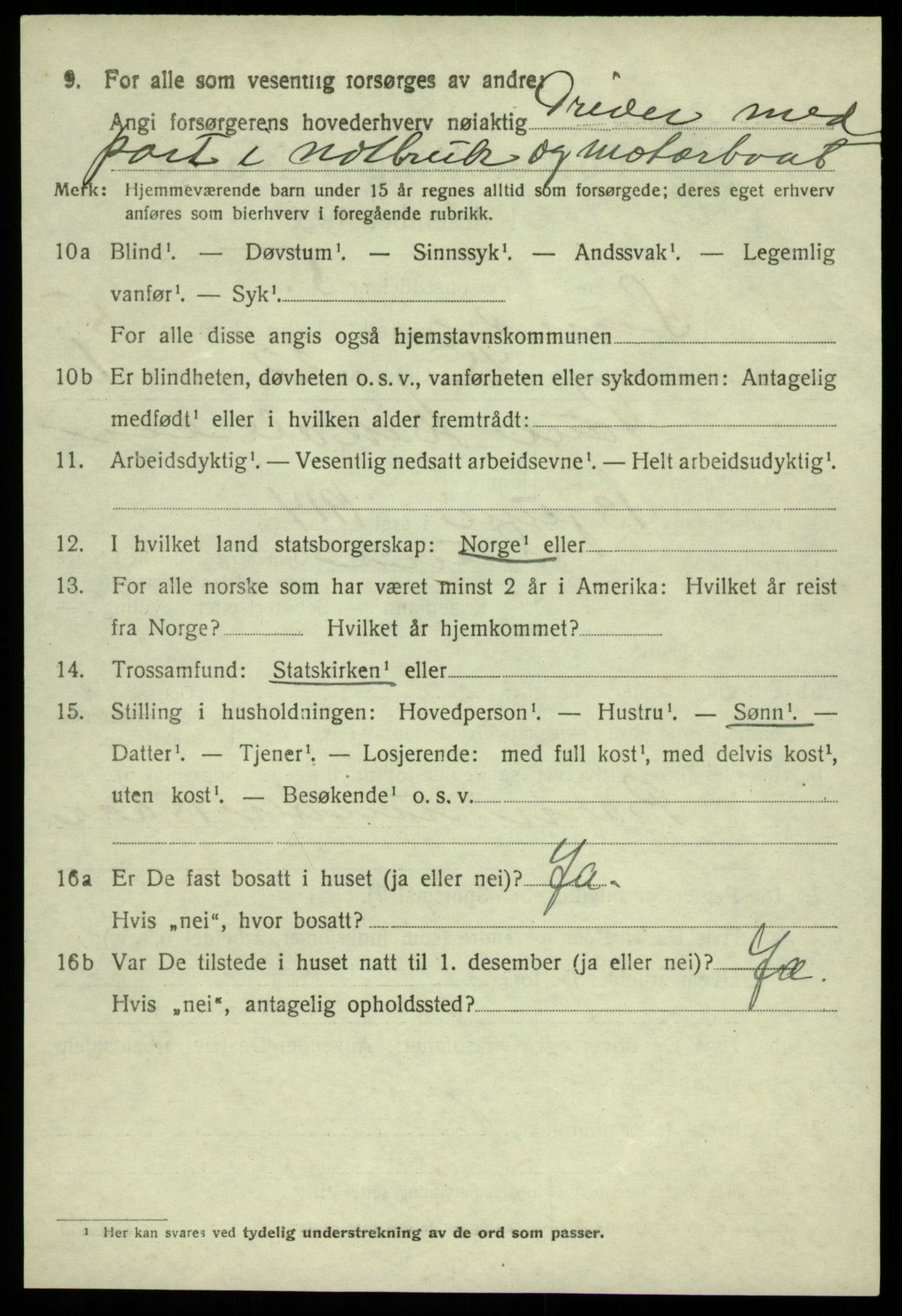 SAB, Folketelling 1920 for 1245 Sund herred, 1920, s. 3592