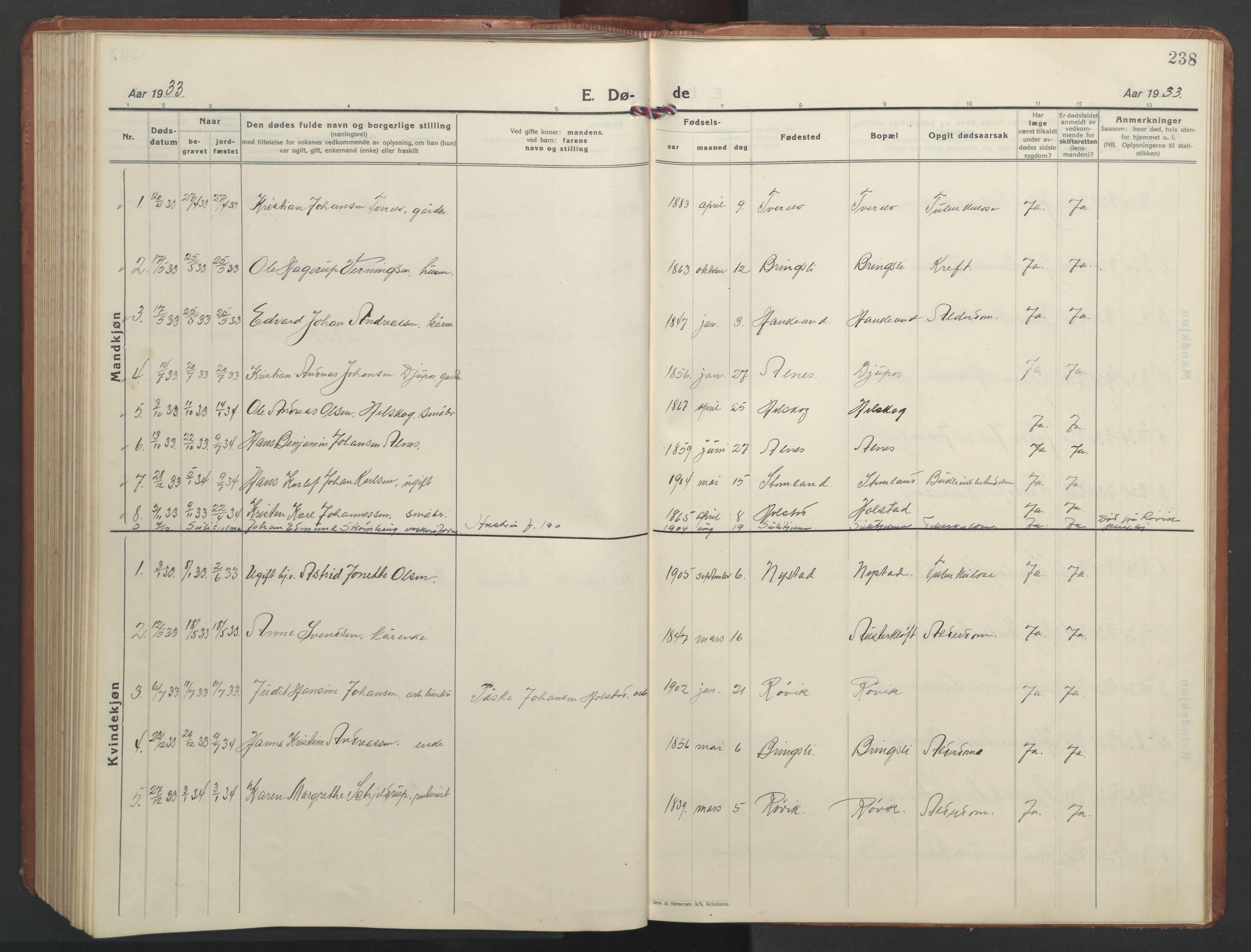 Ministerialprotokoller, klokkerbøker og fødselsregistre - Nordland, AV/SAT-A-1459/851/L0727: Klokkerbok nr. 851C02, 1925-1948, s. 238