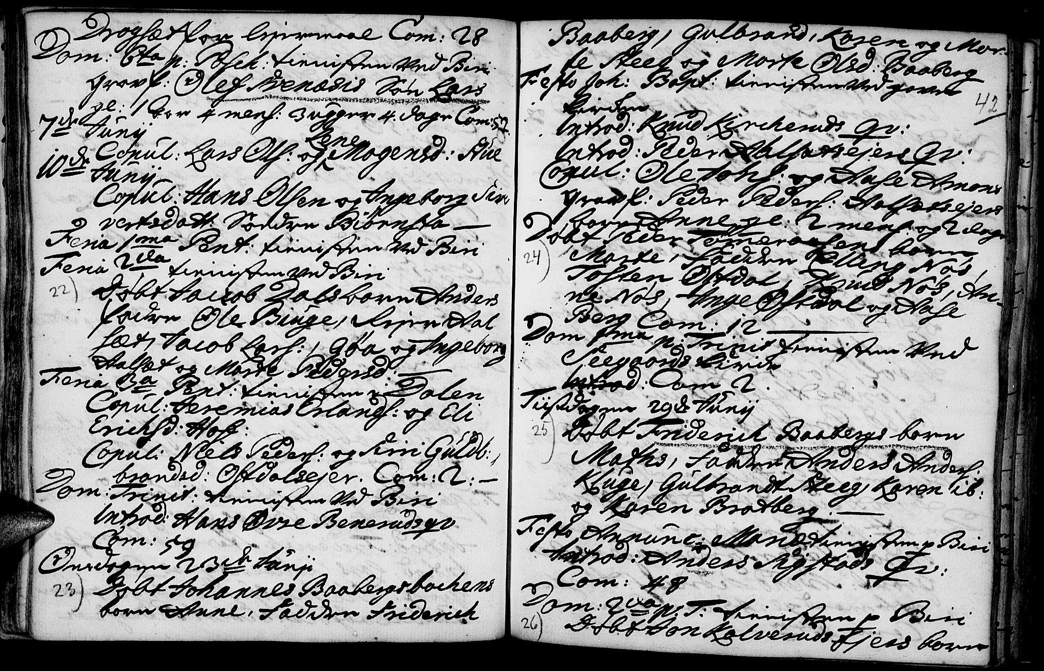 Biri prestekontor, AV/SAH-PREST-096/H/Ha/Haa/L0001: Ministerialbok nr. 1, 1730-1754, s. 42