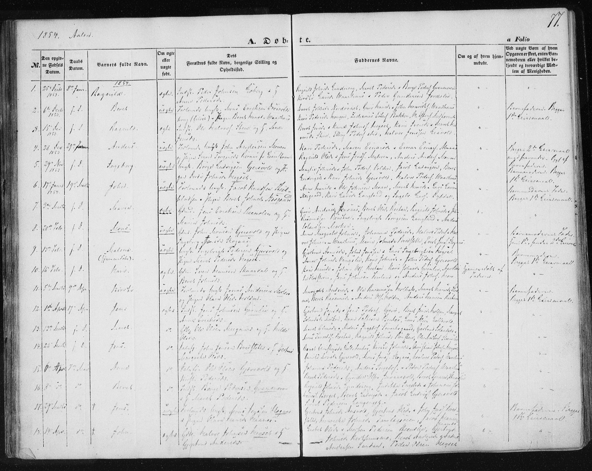 Ministerialprotokoller, klokkerbøker og fødselsregistre - Sør-Trøndelag, SAT/A-1456/685/L0965: Ministerialbok nr. 685A06 /3, 1846-1859, s. 77