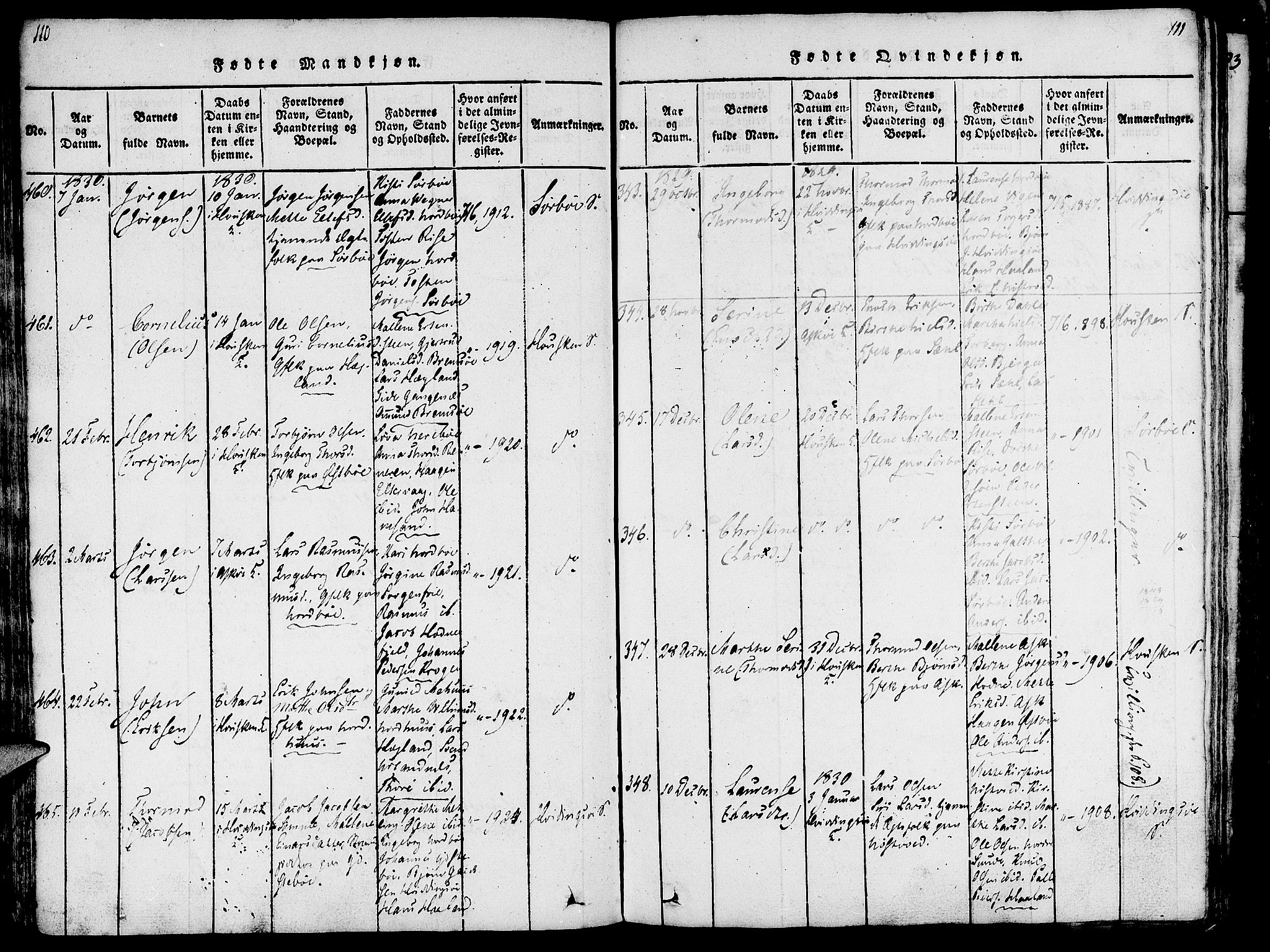 Rennesøy sokneprestkontor, AV/SAST-A -101827/H/Ha/Haa/L0004: Ministerialbok nr. A 4, 1816-1837, s. 110-111