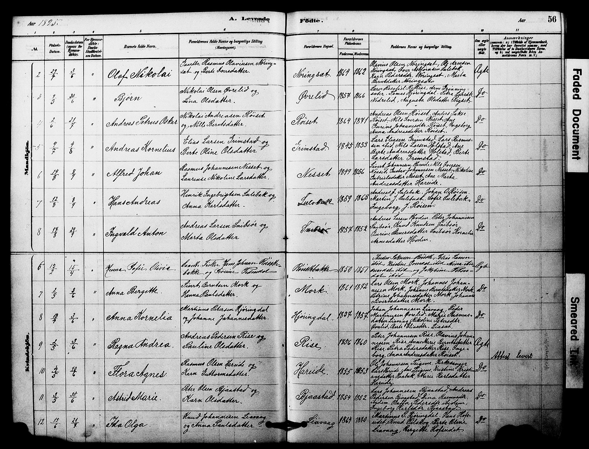 Ministerialprotokoller, klokkerbøker og fødselsregistre - Møre og Romsdal, AV/SAT-A-1454/510/L0122: Ministerialbok nr. 510A02, 1878-1897, s. 56
