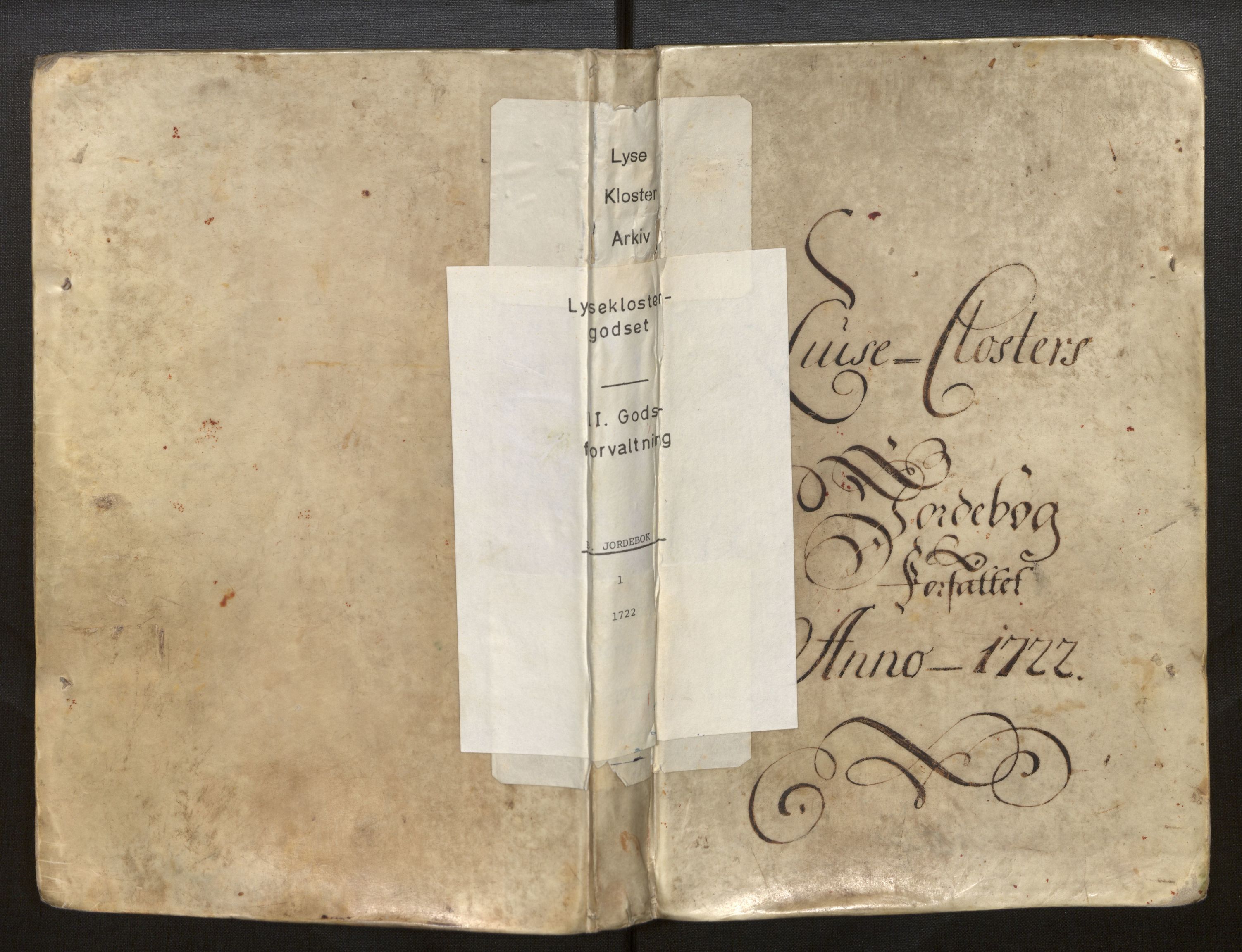 Lyseklostergodset - Godsforvaltning, SAB/A-36602/B/L0001: Jordbok, 1722