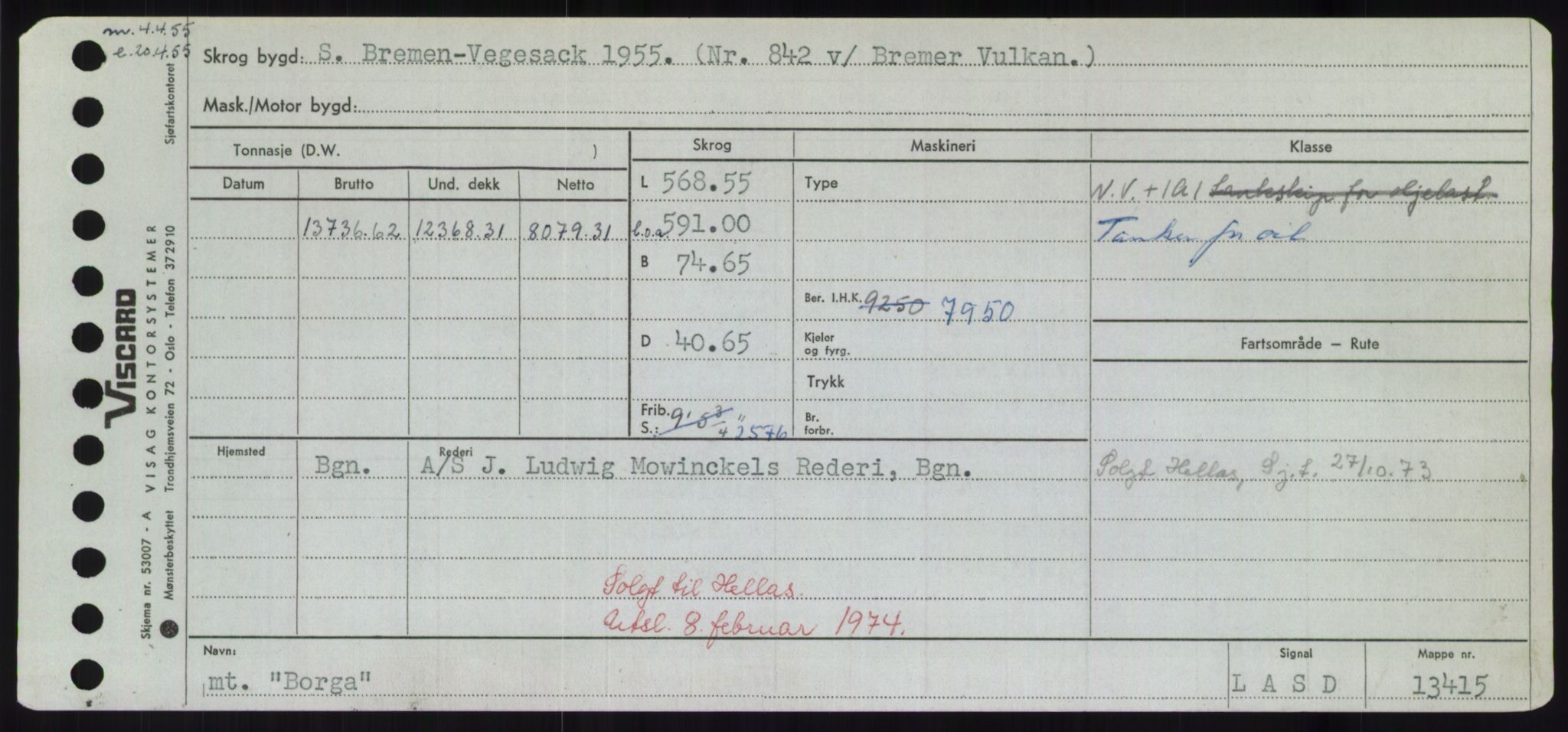 Sjøfartsdirektoratet med forløpere, Skipsmålingen, RA/S-1627/H/Hd/L0004: Fartøy, Bia-Boy, s. 543