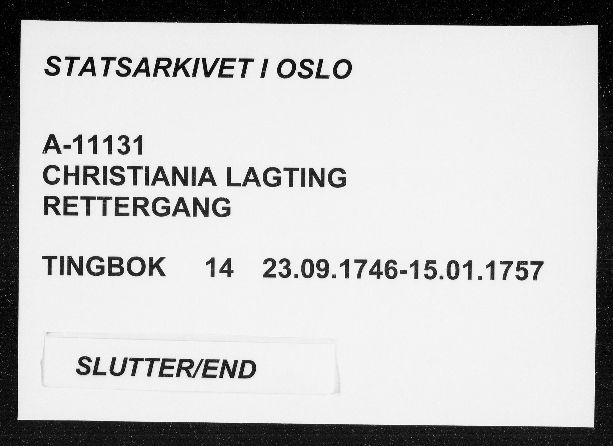 Christiania lagting, AV/SAO-A-11131/F/Fa/L0014: Tingbok, 1746-1757