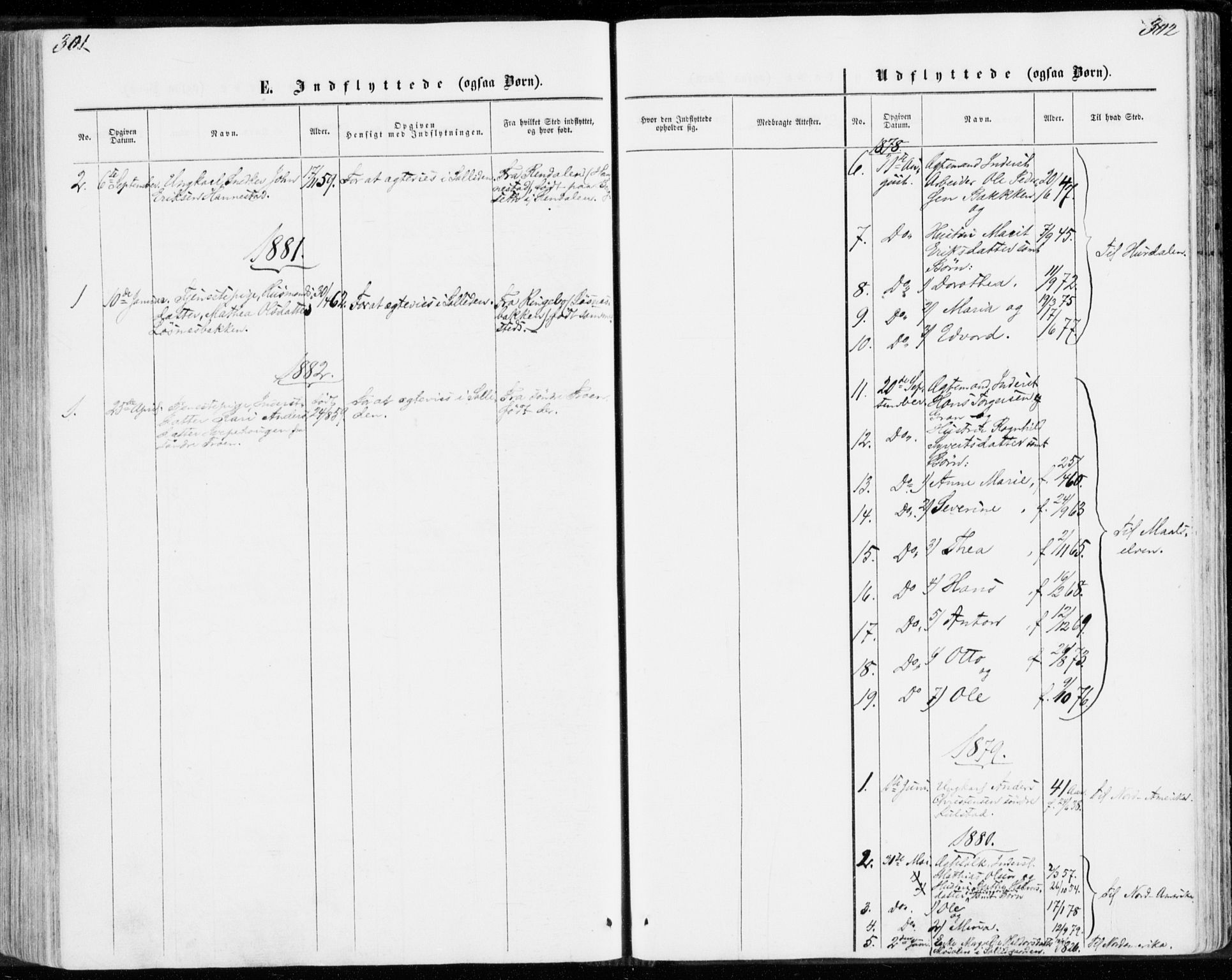 Sollia prestekontor, SAH/PREST-050/H/Ha/Haa/L0001: Ministerialbok nr. 1, 1856-1885, s. 301-302