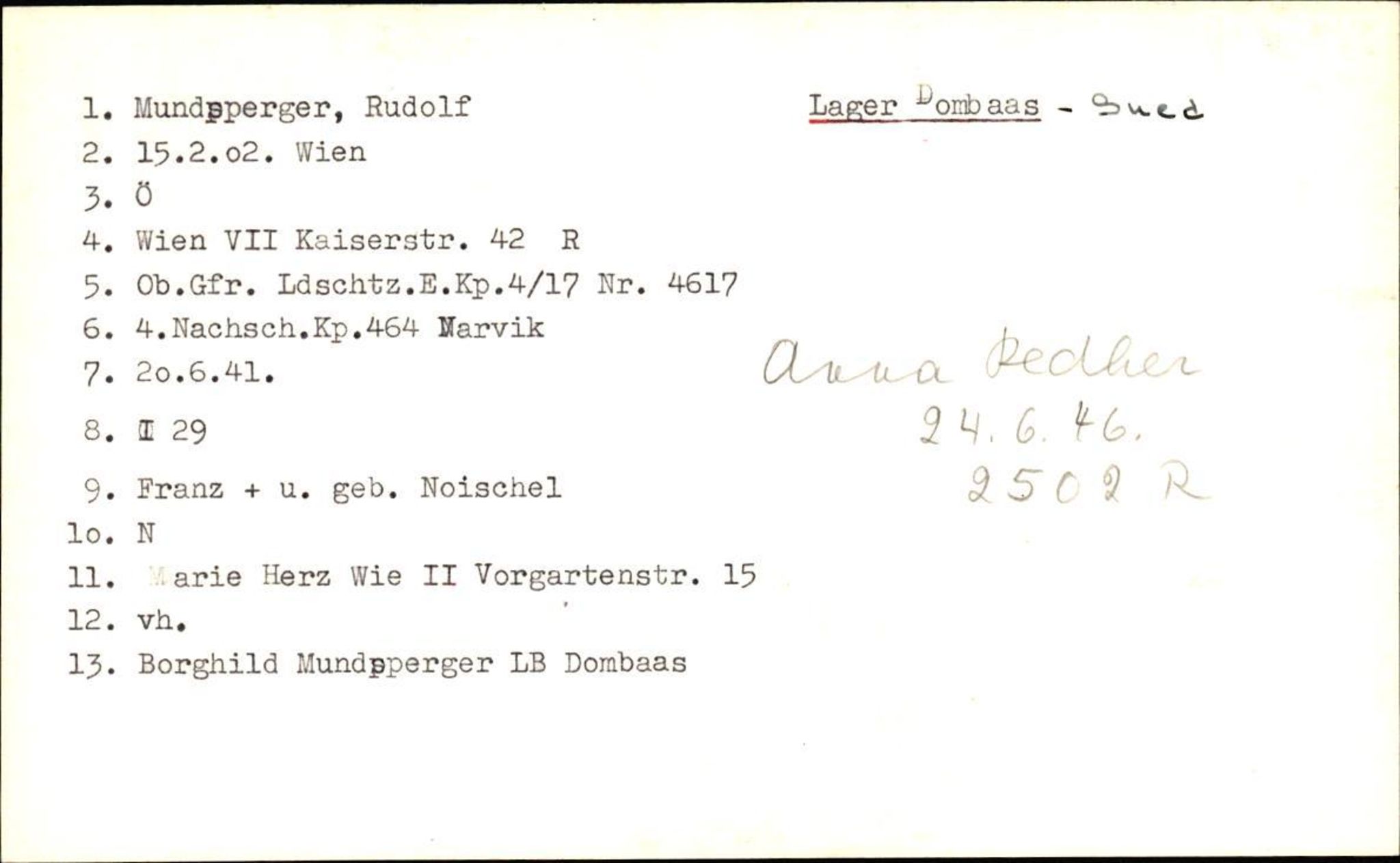 Hjemsendte tyskere , AV/RA-RAFA-6487/D/Db/L0020: Mülzet-Paülisch, 1945-1947, s. 7