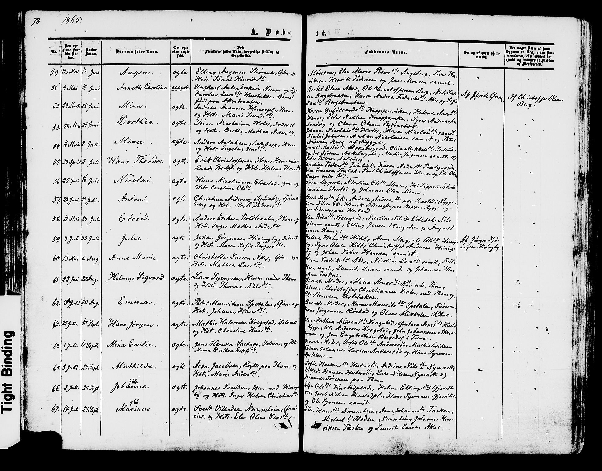 Råde prestekontor kirkebøker, AV/SAO-A-2009/F/Fa/L0006: Ministerialbok nr. 6, 1854-1877, s. 78