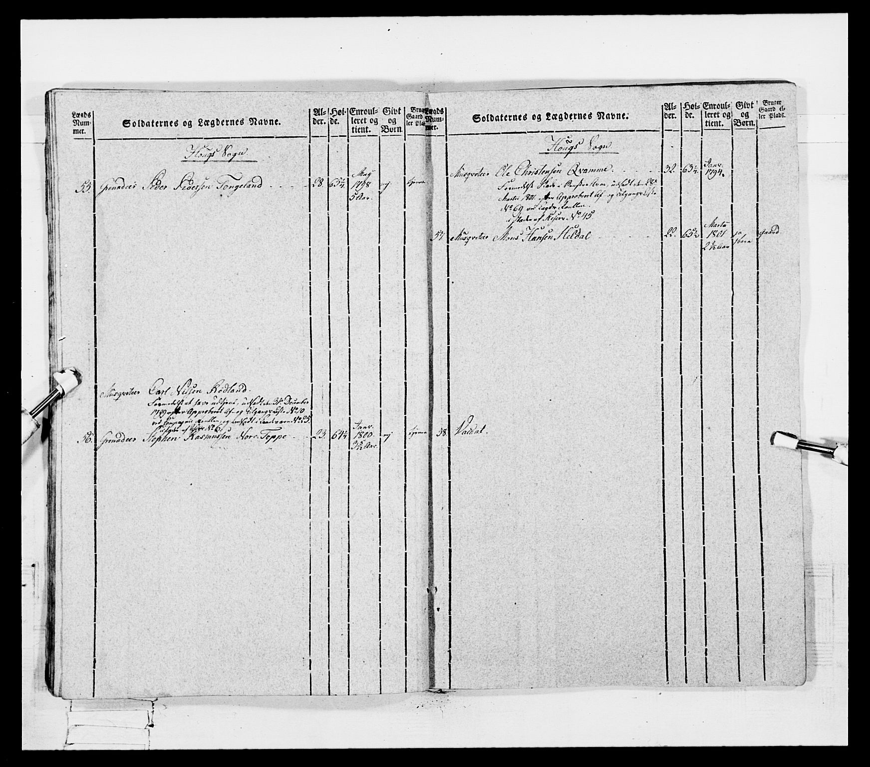 Generalitets- og kommissariatskollegiet, Det kongelige norske kommissariatskollegium, AV/RA-EA-5420/E/Eh/L0096: Bergenhusiske nasjonale infanteriregiment, 1791-1803, s. 360