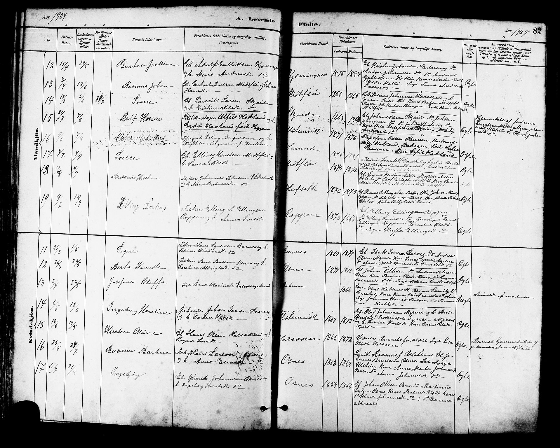 Ministerialprotokoller, klokkerbøker og fødselsregistre - Møre og Romsdal, AV/SAT-A-1454/509/L0112: Klokkerbok nr. 509C02, 1883-1922, s. 82