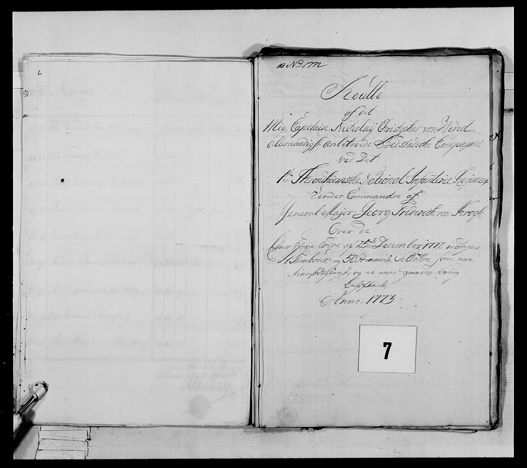 Generalitets- og kommissariatskollegiet, Det kongelige norske kommissariatskollegium, AV/RA-EA-5420/E/Eh/L0072: 1. Trondheimske nasjonale infanteriregiment, 1773, s. 31