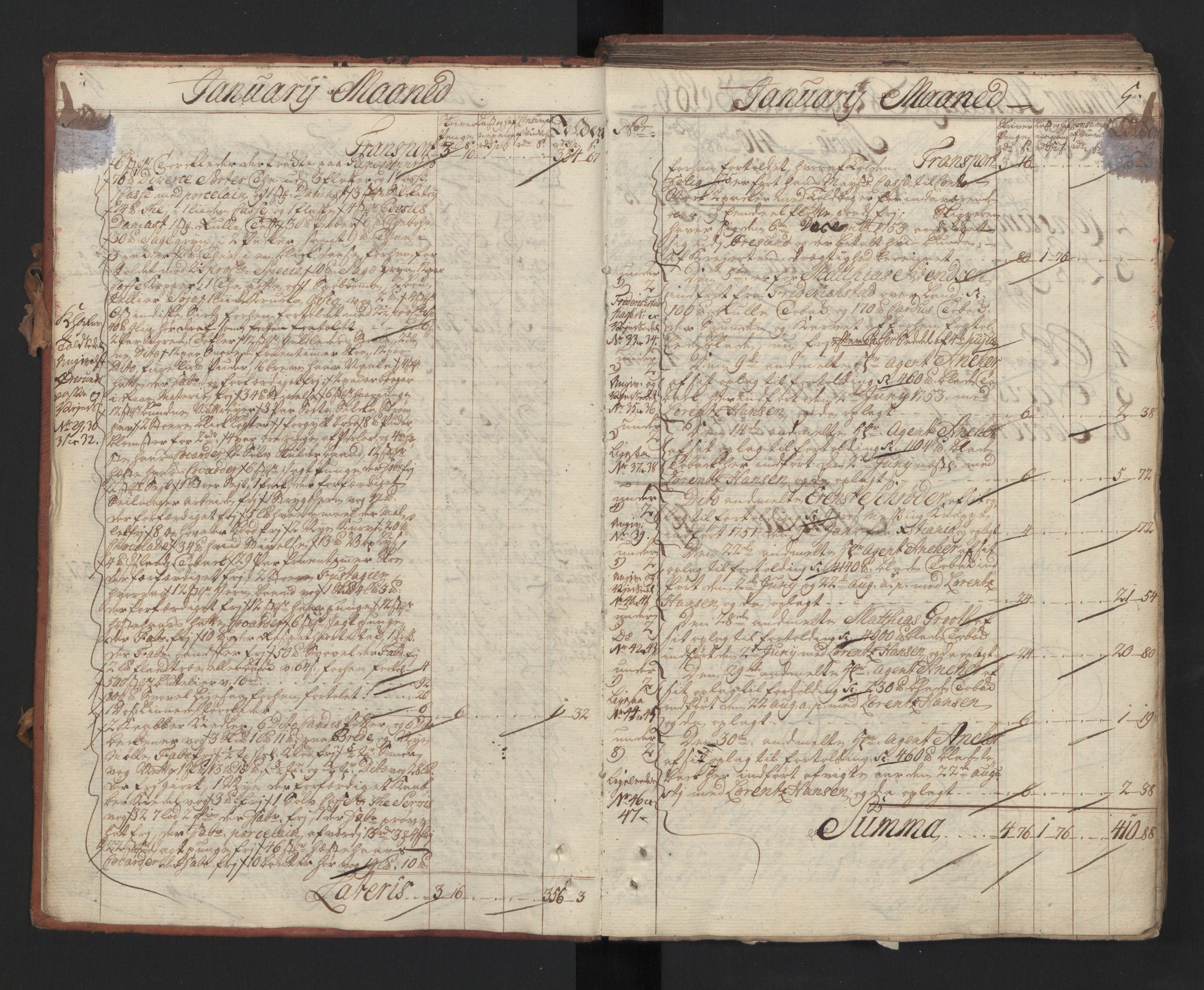 Generaltollkammeret, tollregnskaper, AV/RA-EA-5490/R01/L0022/0001: Tollregnskaper Fredrikshald / Inngående hovedtollbok, 1754