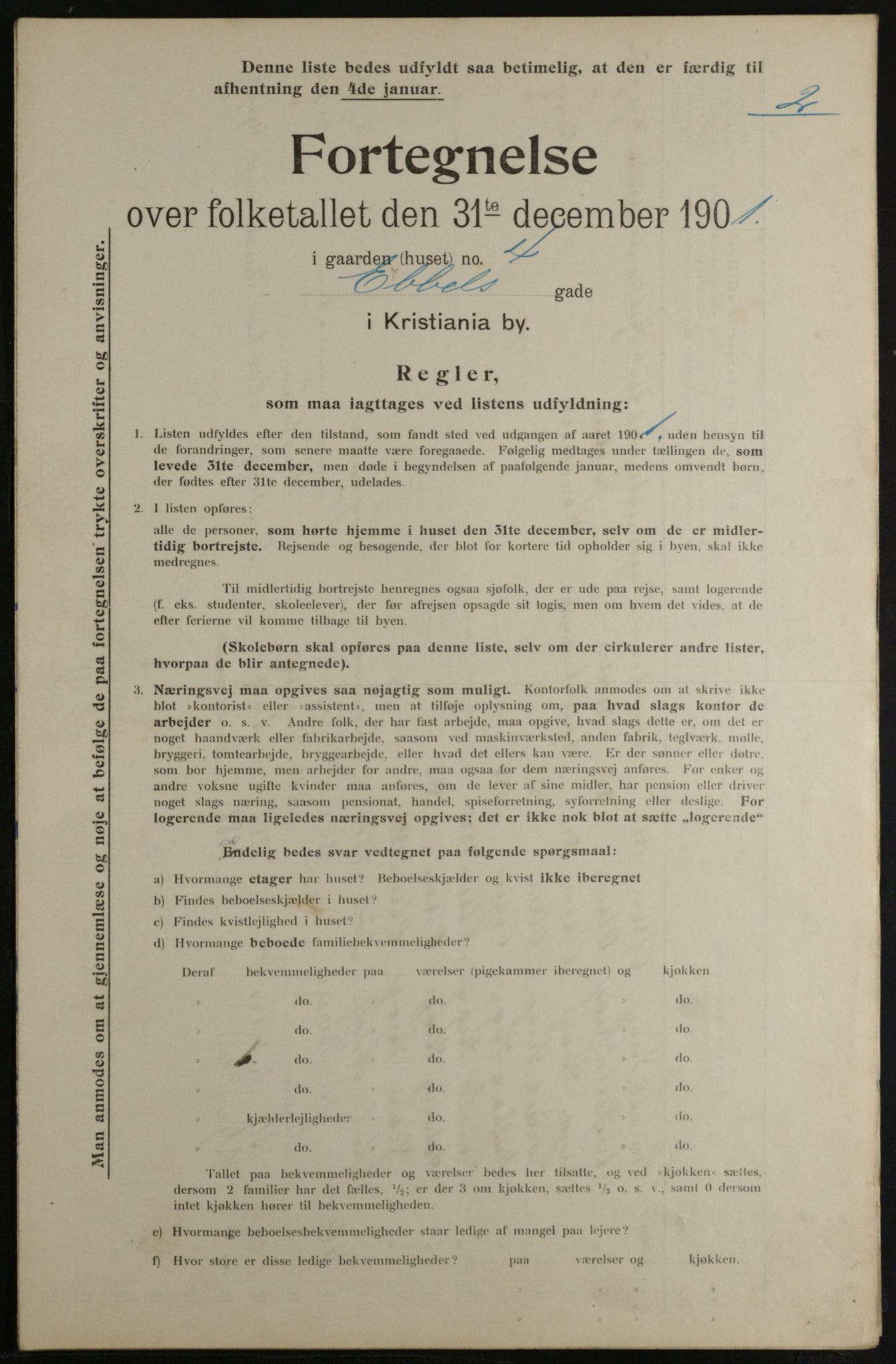 OBA, Kommunal folketelling 31.12.1901 for Kristiania kjøpstad, 1901, s. 2940