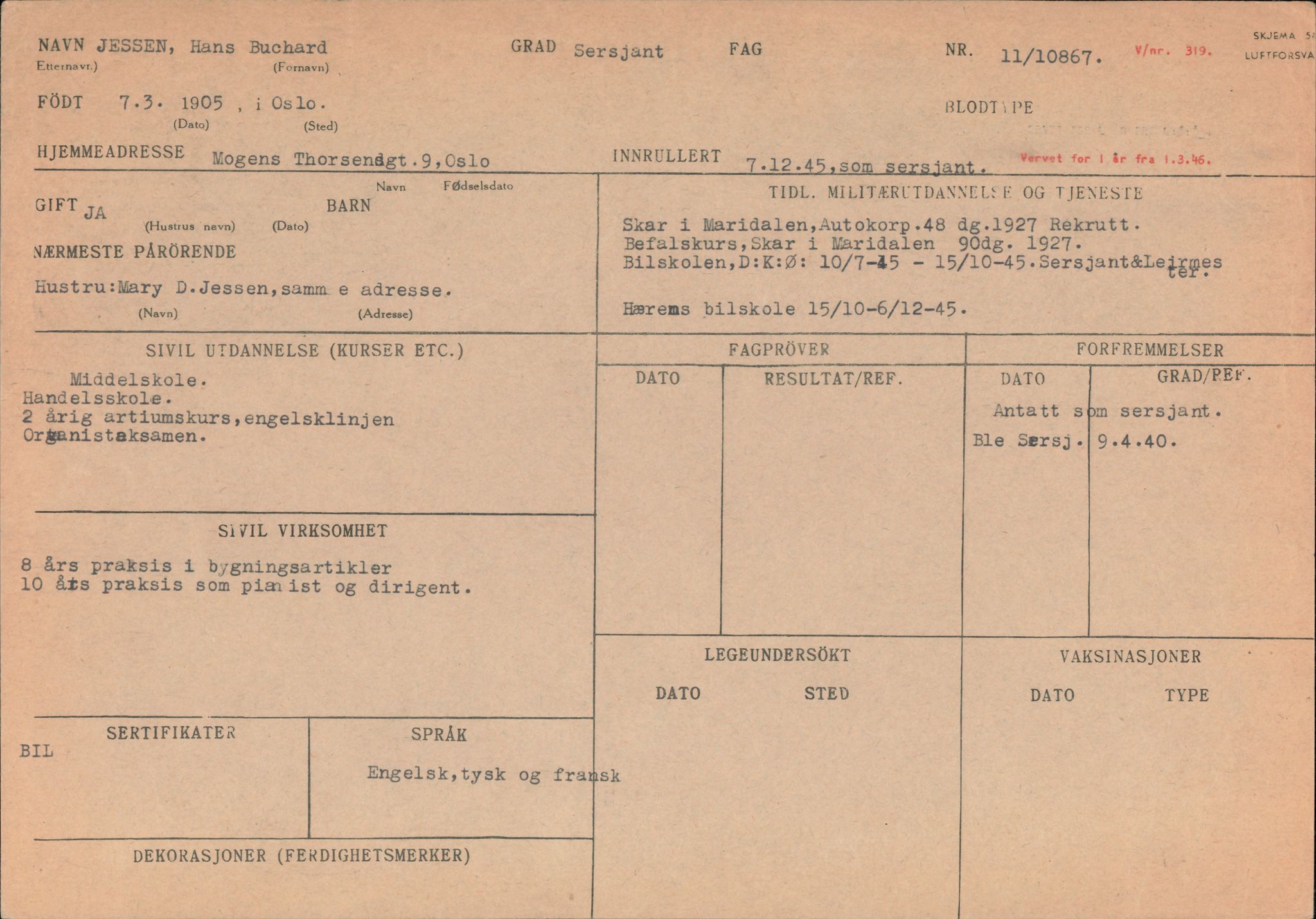 Forsvaret, Forsvarets overkommando/Luftforsvarsstaben, AV/RA-RAFA-4079/P/Pa/L0013: Personellmapper, 1905, s. 245