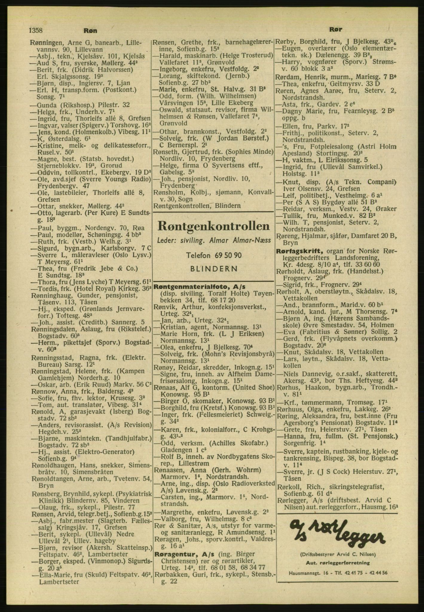 Kristiania/Oslo adressebok, PUBL/-, 1954, s. 1358
