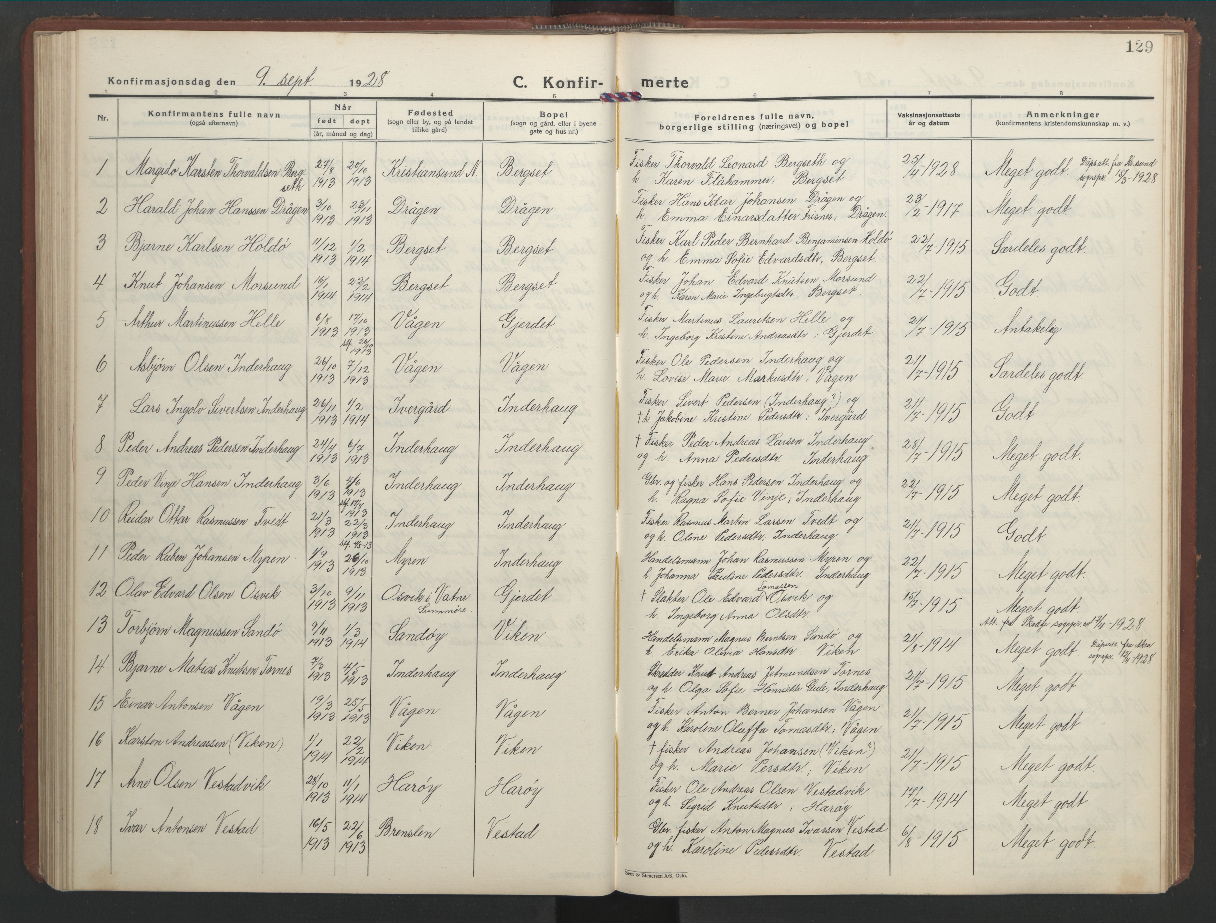 Ministerialprotokoller, klokkerbøker og fødselsregistre - Møre og Romsdal, SAT/A-1454/566/L0775: Klokkerbok nr. 566C04, 1930-1946, s. 129