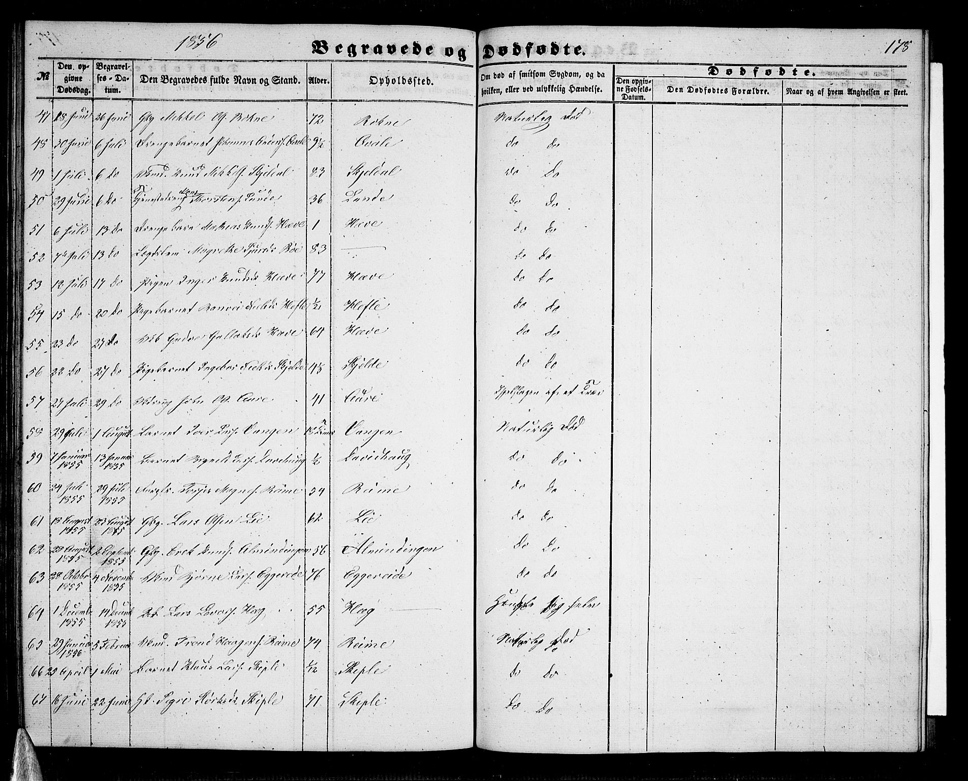 Voss sokneprestembete, AV/SAB-A-79001/H/Hab: Klokkerbok nr. B 1, 1855-1869, s. 178