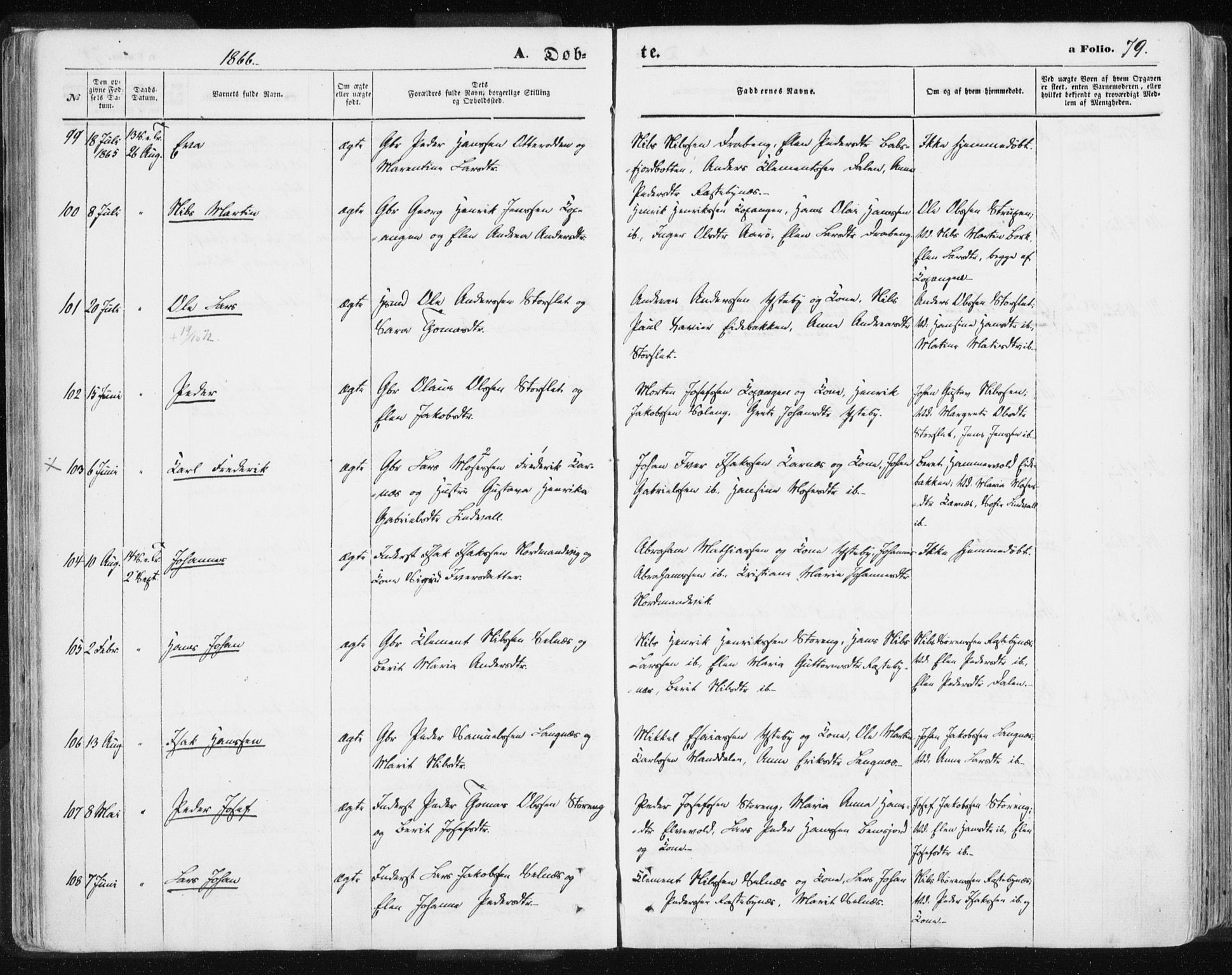 Lyngen sokneprestembete, AV/SATØ-S-1289/H/He/Hea/L0005kirke: Ministerialbok nr. 5, 1859-1869, s. 79