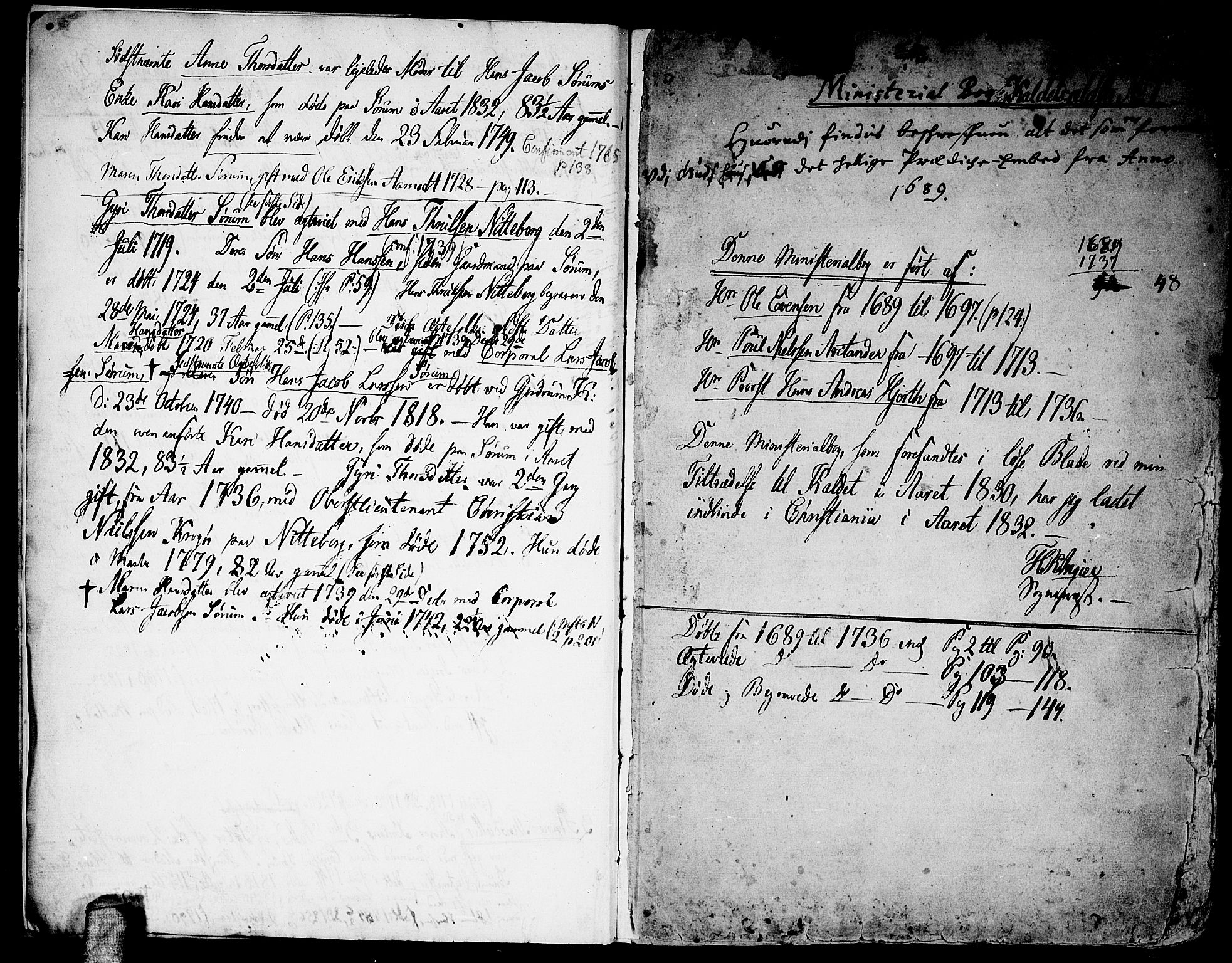 Gjerdrum prestekontor Kirkebøker, SAO/A-10412b/F/Fa/L0001: Ministerialbok nr. I 1, 1689-1736