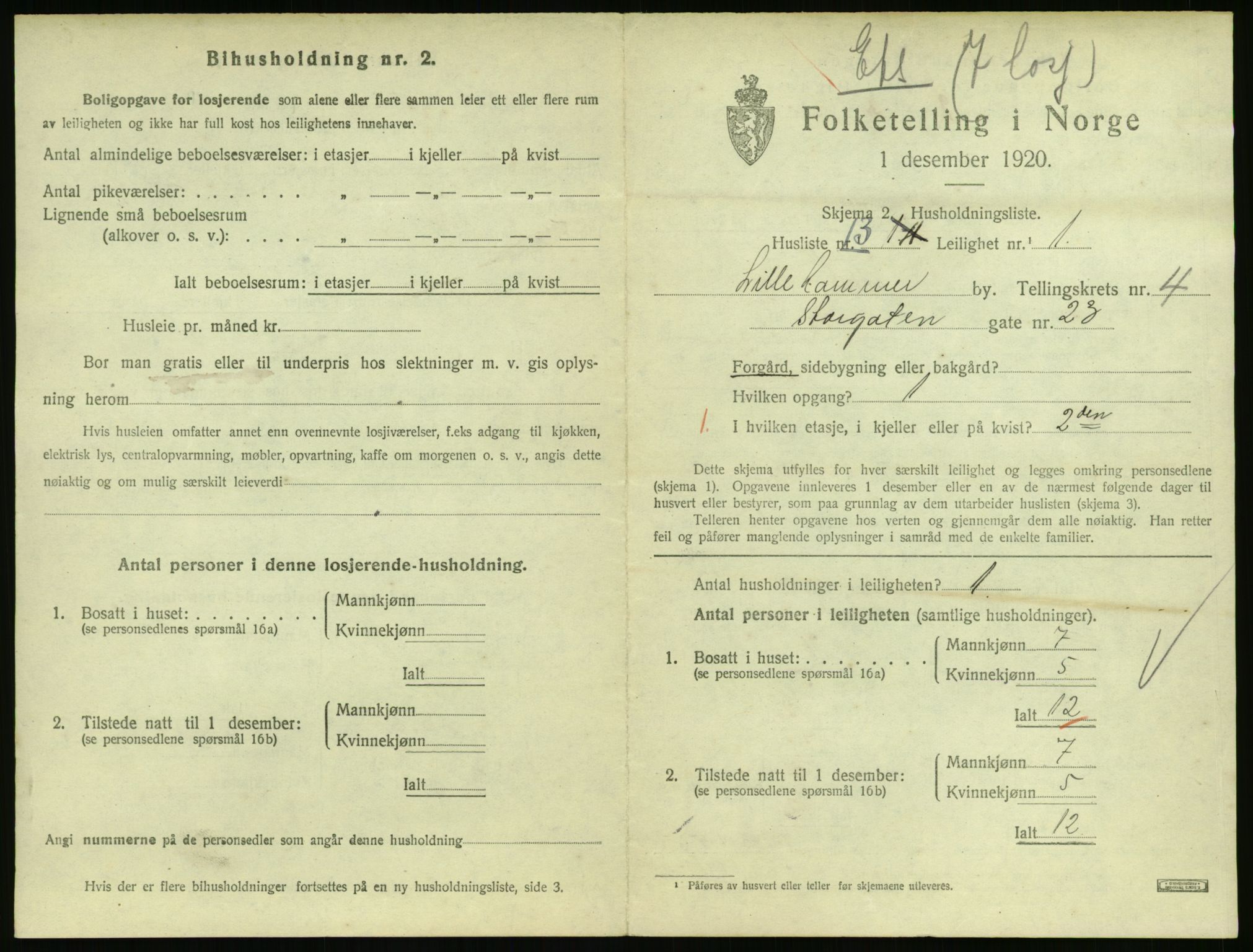 SAH, Folketelling 1920 for 0501 Lillehammer kjøpstad, 1920, s. 1994