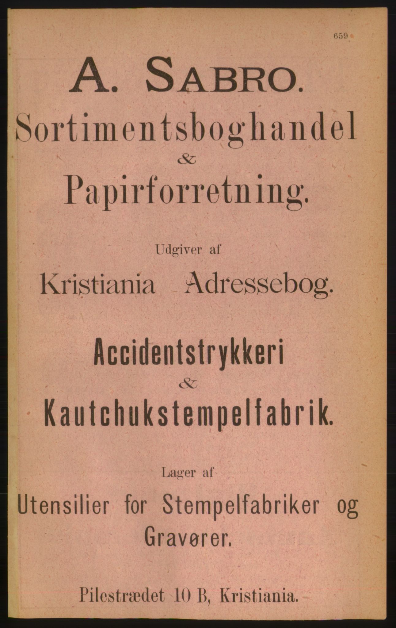 Kristiania/Oslo adressebok, PUBL/-, 1889, s. 659
