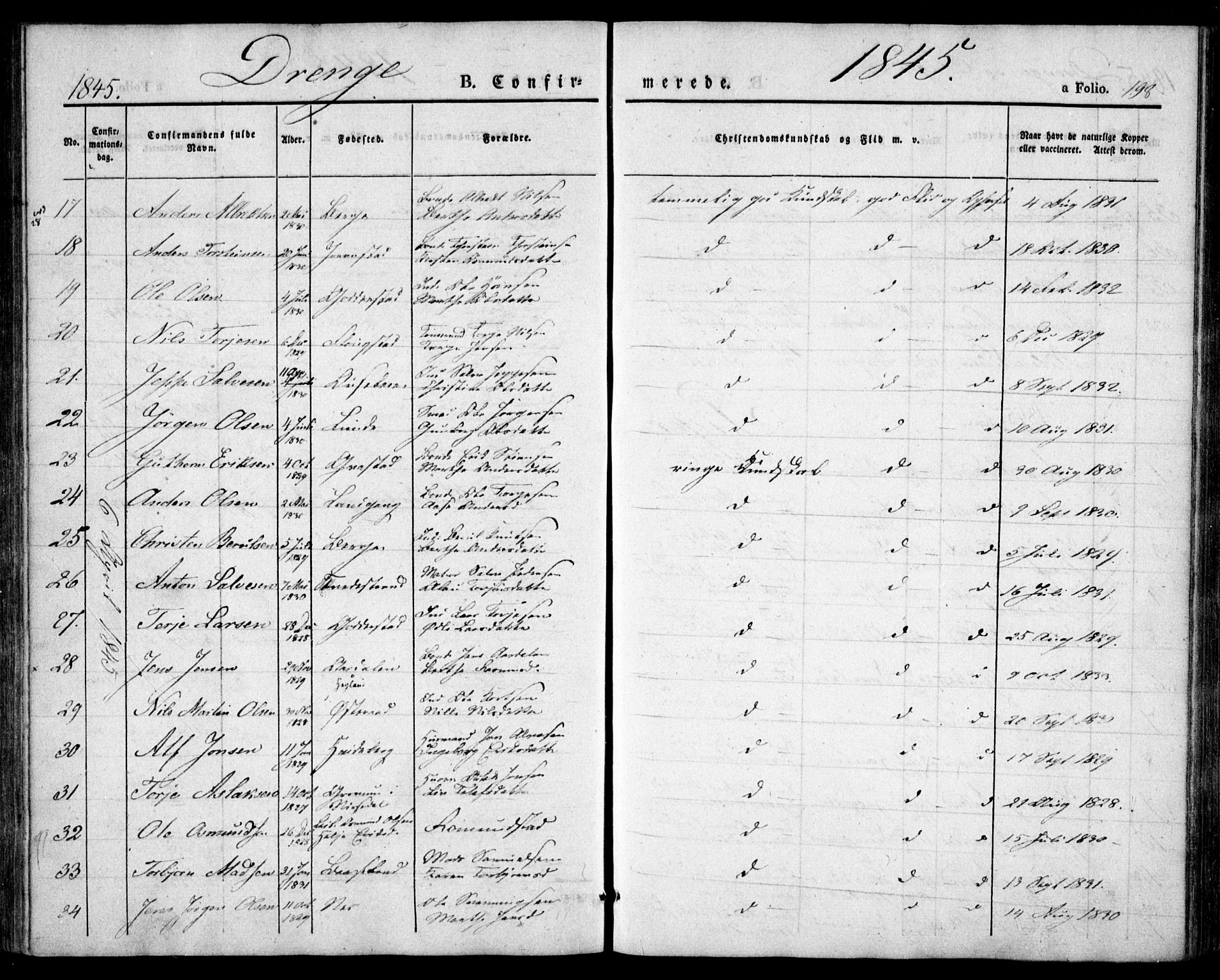 Holt sokneprestkontor, AV/SAK-1111-0021/F/Fa/L0007: Ministerialbok nr. A 7, 1836-1848, s. 198