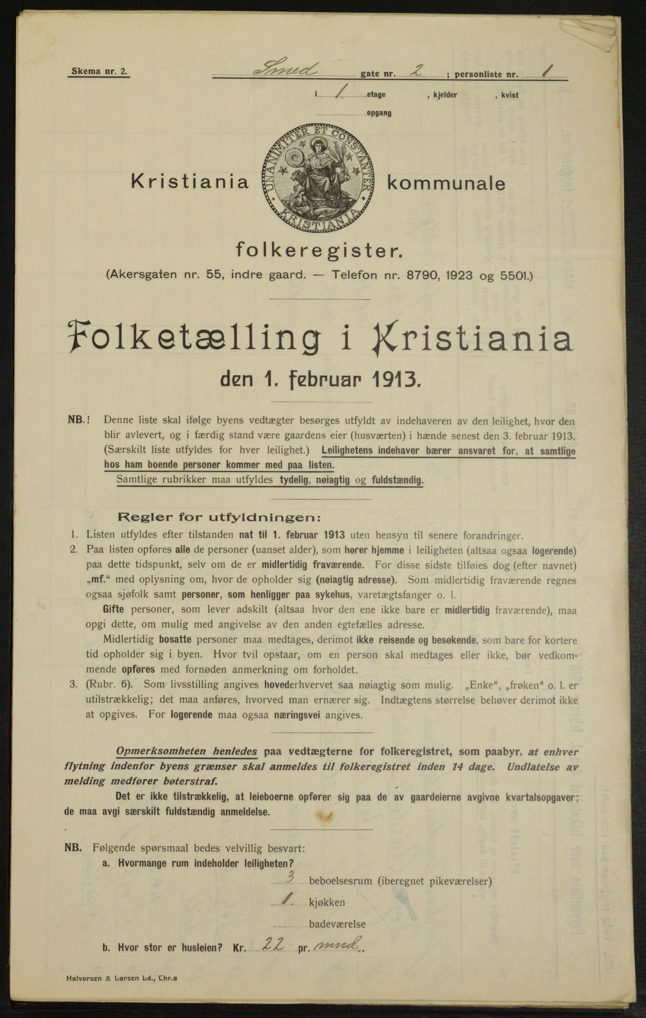 OBA, Kommunal folketelling 1.2.1913 for Kristiania, 1913, s. 97120