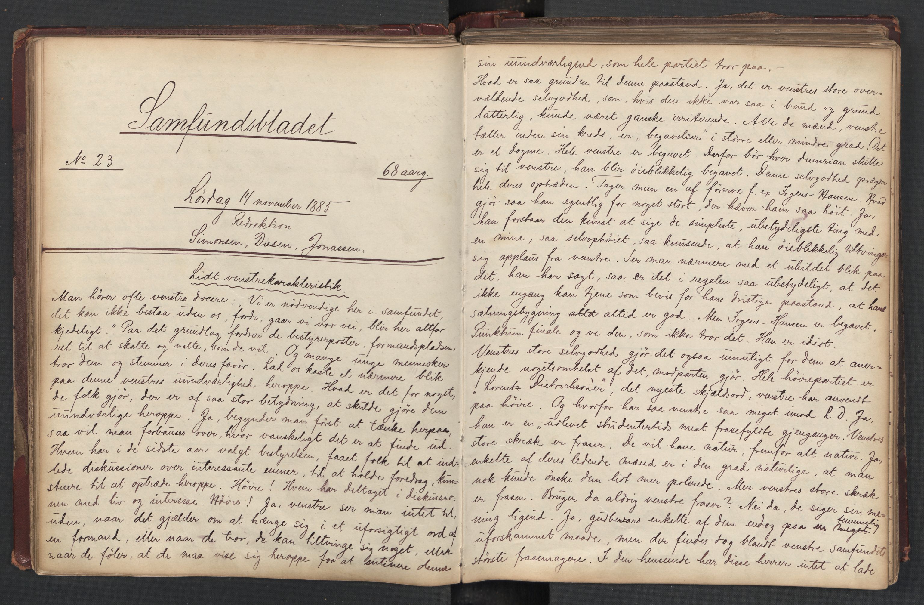 Det Norske Studentersamfund, AV/RA-PA-1322/X/Xa/L0012/0002: -- / Samfundsbladet, 1884-1887, s. 94