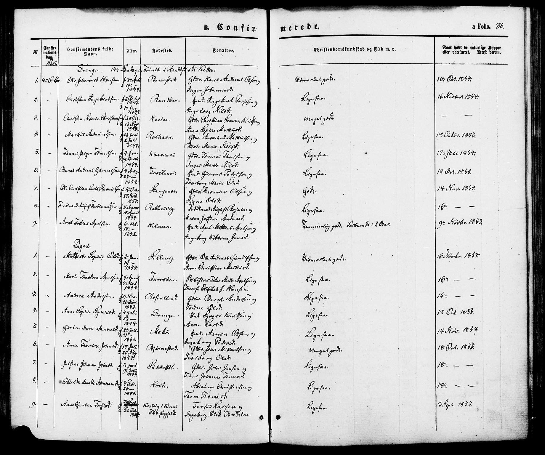 Oddernes sokneprestkontor, SAK/1111-0033/F/Fa/Fab/L0001: Ministerialbok nr. A 1, 1865-1884, s. 86