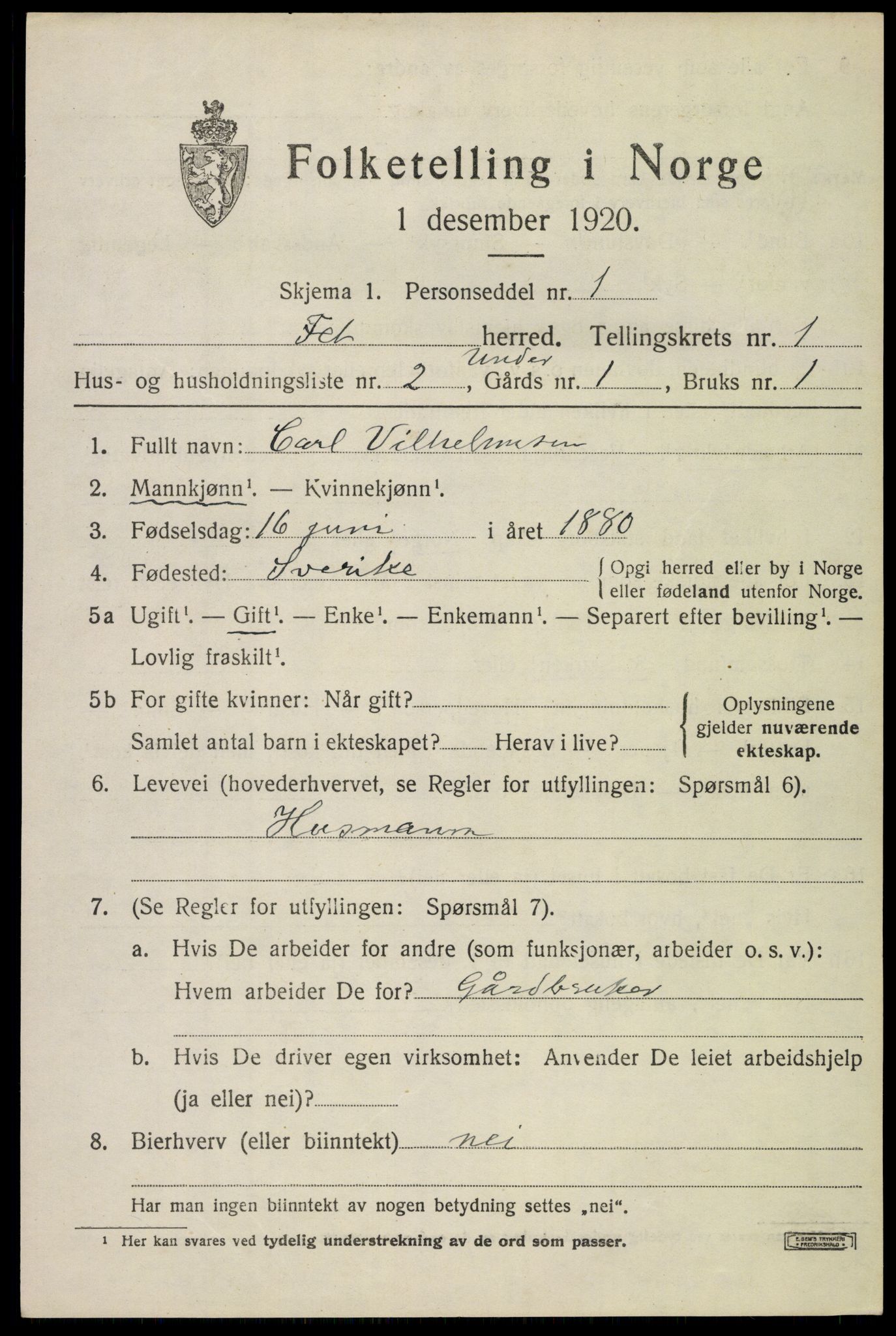 SAO, Folketelling 1920 for 0227 Fet herred, 1920, s. 1826