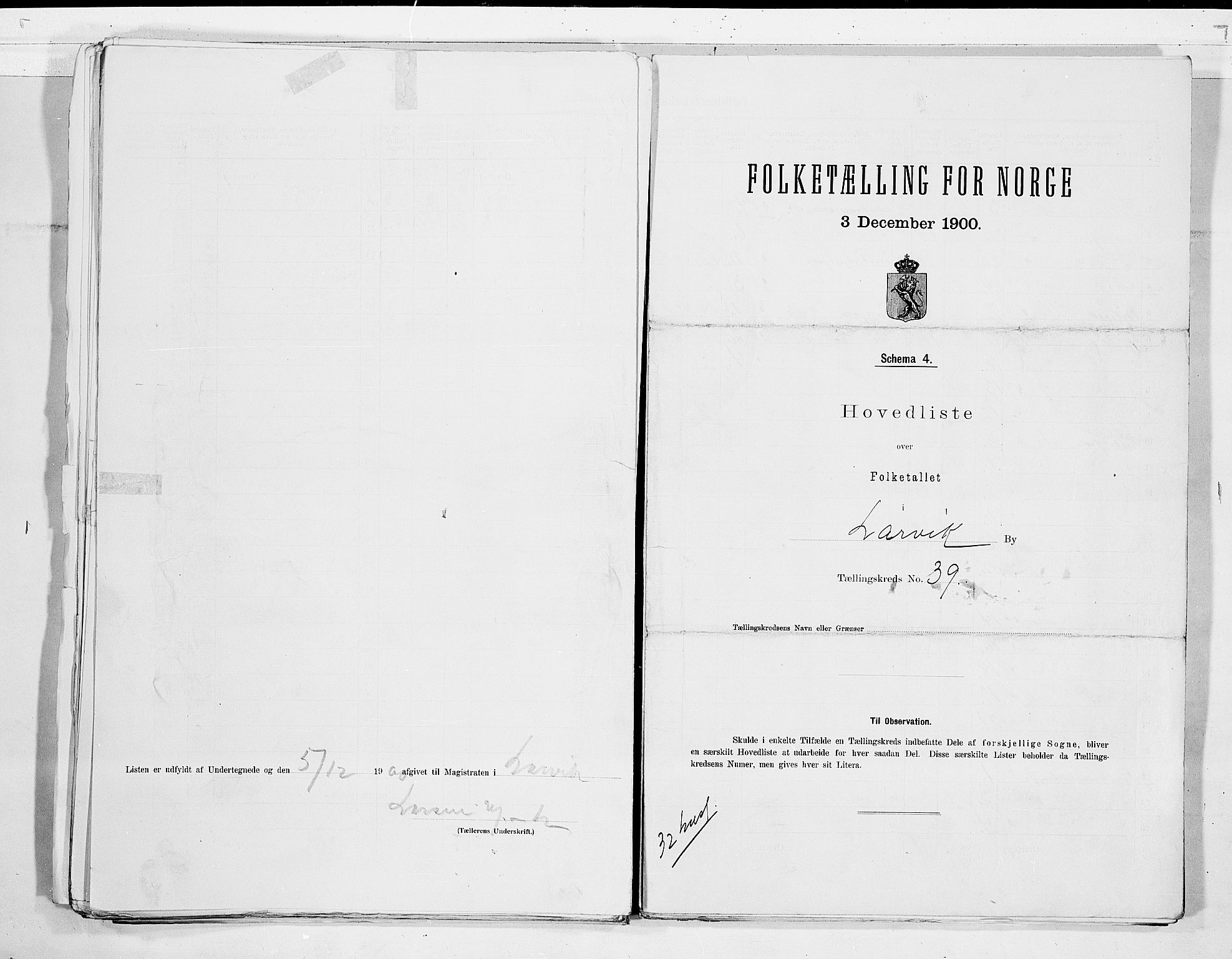 RA, Folketelling 1900 for 0707 Larvik kjøpstad, 1900, s. 80