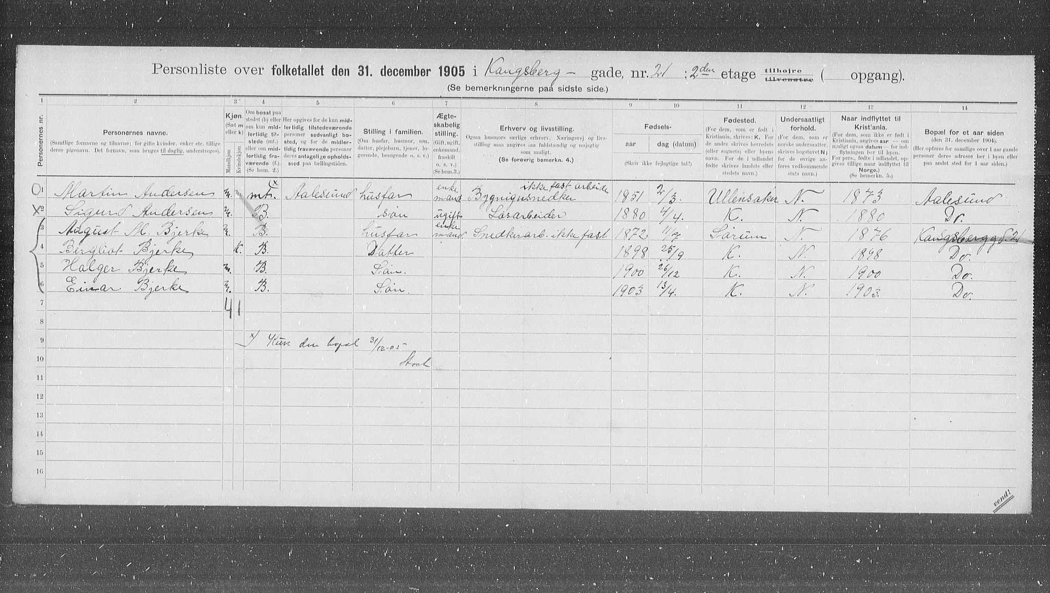 OBA, Kommunal folketelling 31.12.1905 for Kristiania kjøpstad, 1905, s. 27935