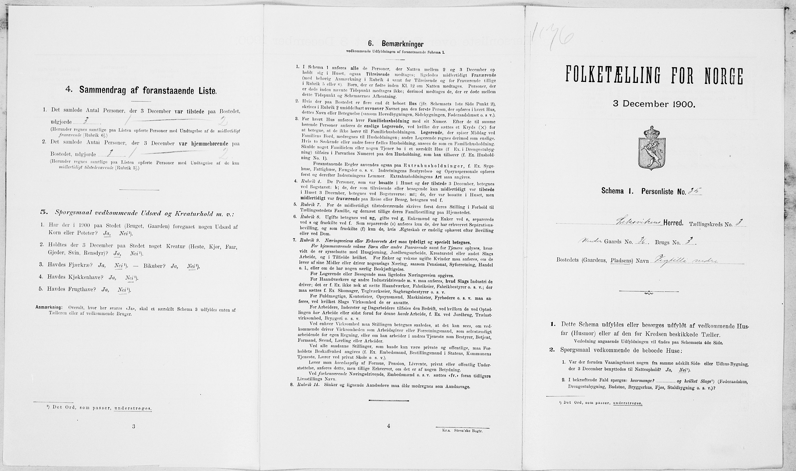 SAT, Folketelling 1900 for 1718 Leksvik herred, 1900, s. 408