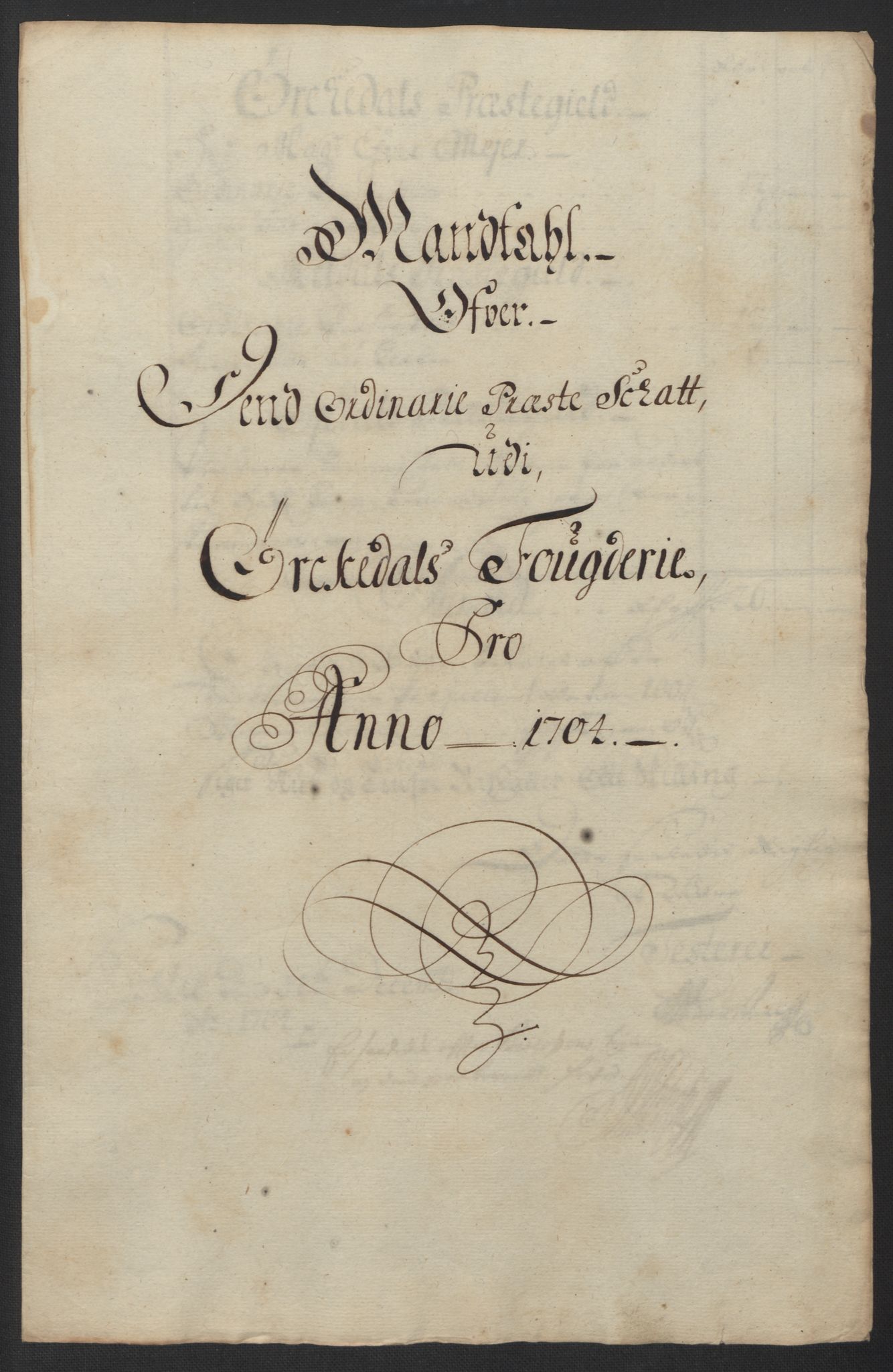 Rentekammeret inntil 1814, Reviderte regnskaper, Fogderegnskap, AV/RA-EA-4092/R60/L3954: Fogderegnskap Orkdal og Gauldal, 1704, s. 180