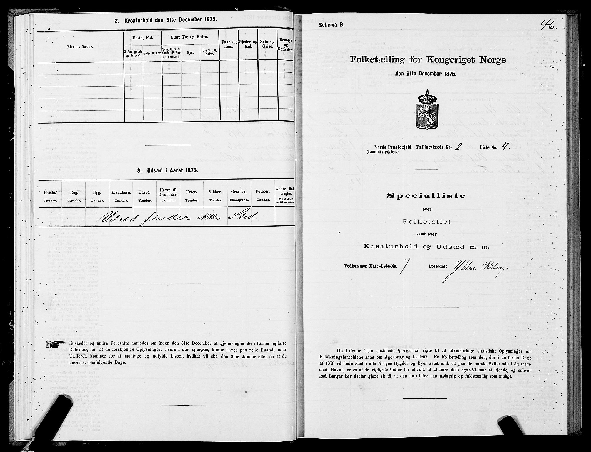 SATØ, Folketelling 1875 for 2028L Vardø prestegjeld, Vardø landsokn, 1875, s. 1046