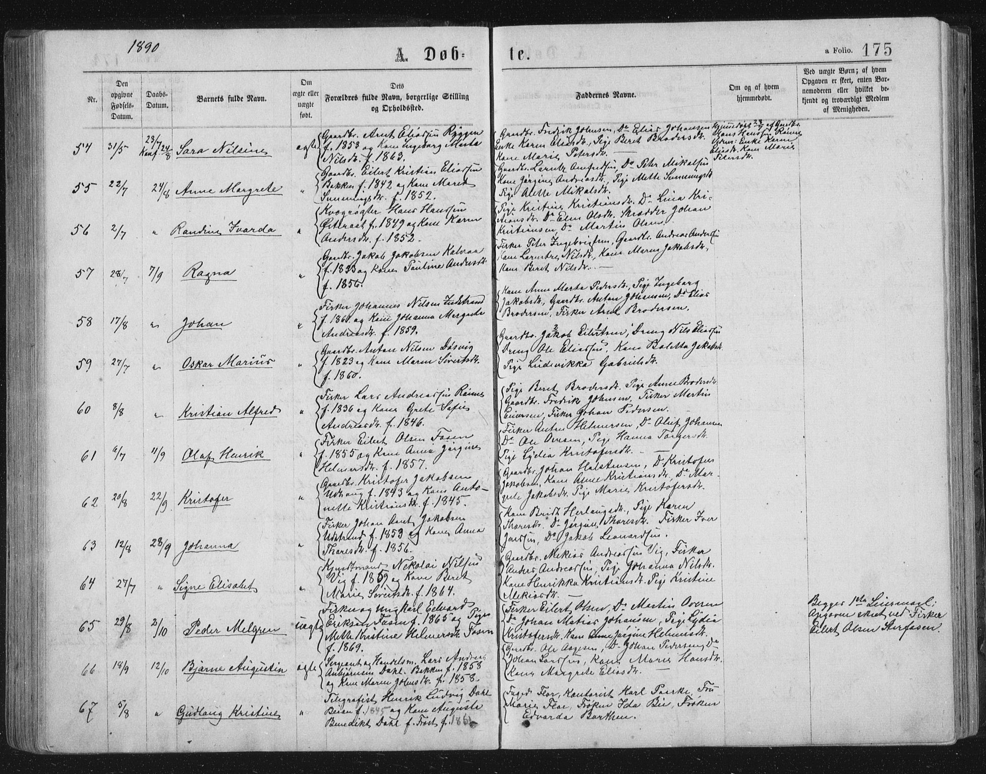 Ministerialprotokoller, klokkerbøker og fødselsregistre - Sør-Trøndelag, SAT/A-1456/659/L0745: Klokkerbok nr. 659C02, 1869-1892, s. 175
