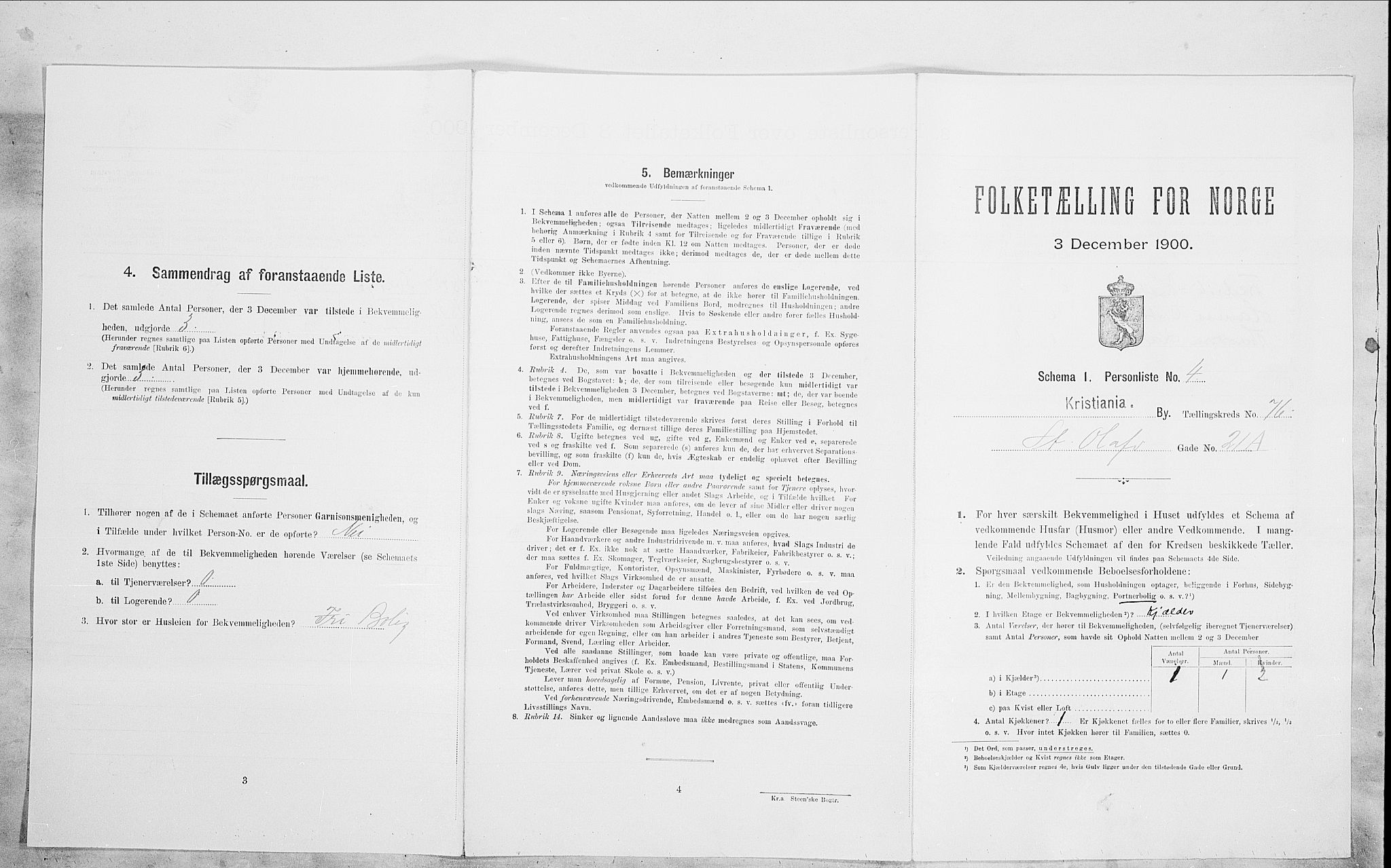 SAO, Folketelling 1900 for 0301 Kristiania kjøpstad, 1900, s. 89974