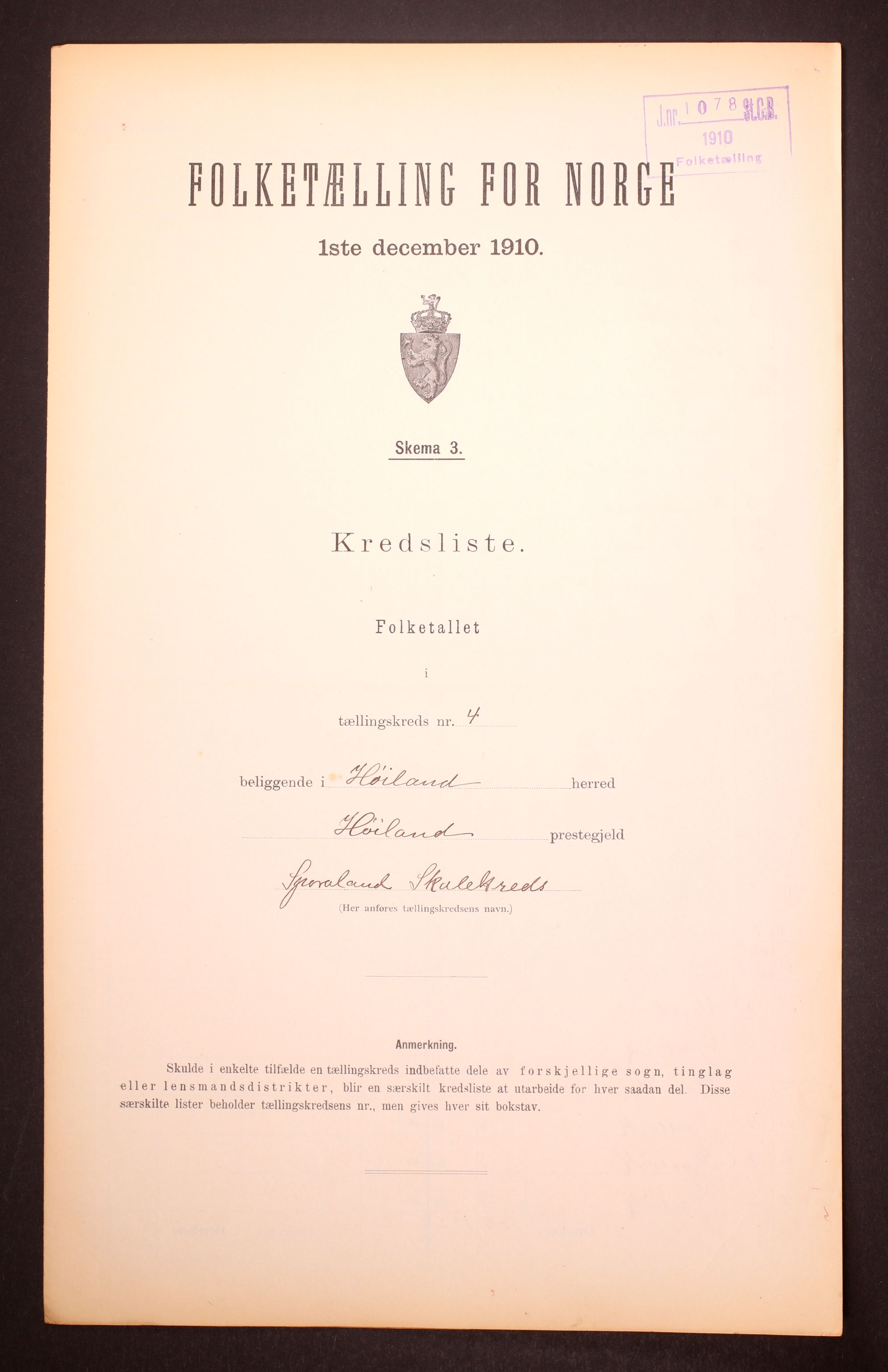 RA, Folketelling 1910 for 1123 Høyland herred, 1910, s. 13