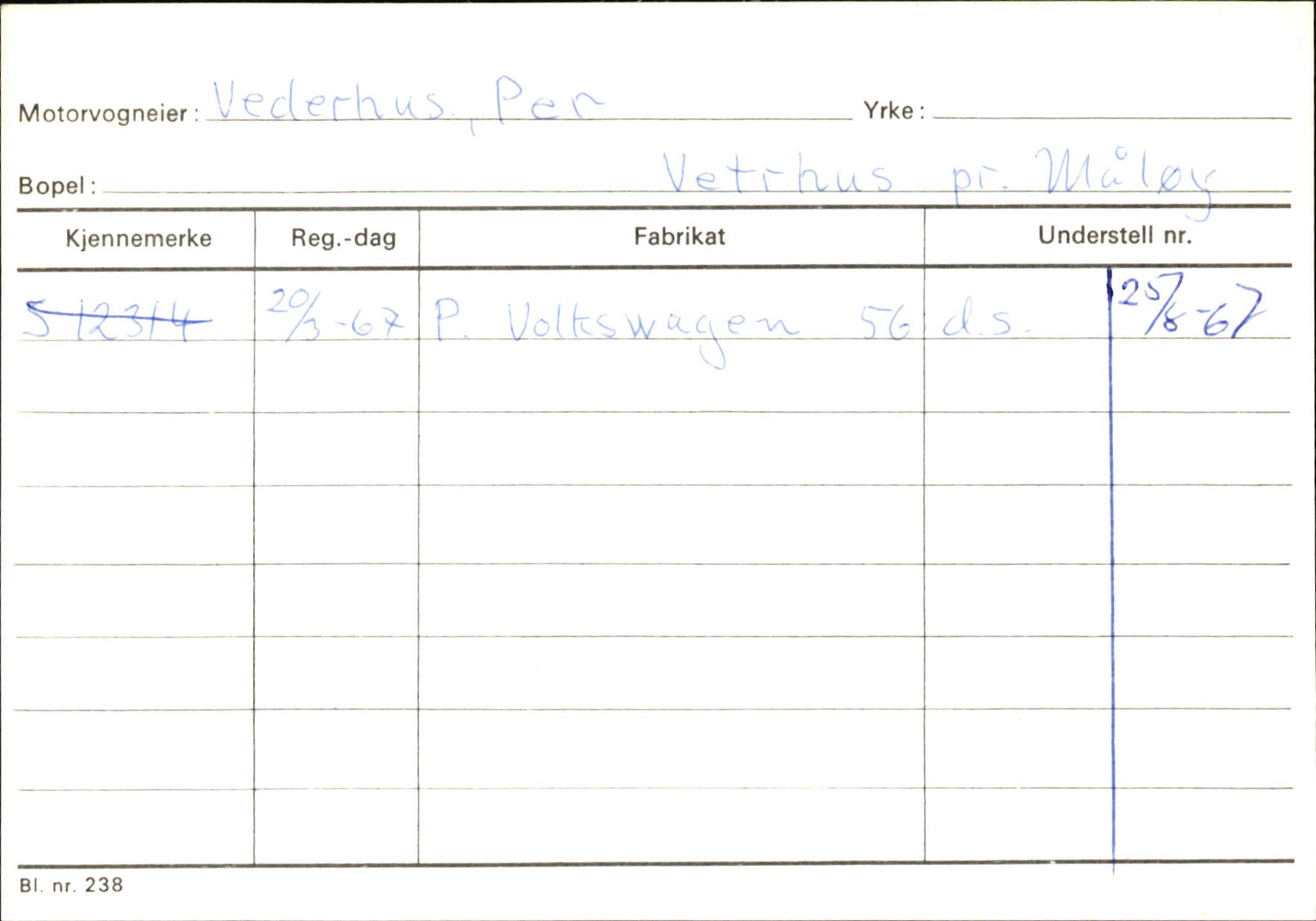 Statens vegvesen, Sogn og Fjordane vegkontor, AV/SAB-A-5301/4/F/L0145: Registerkort Vågsøy S-Å. Årdal I-P, 1945-1975, s. 594