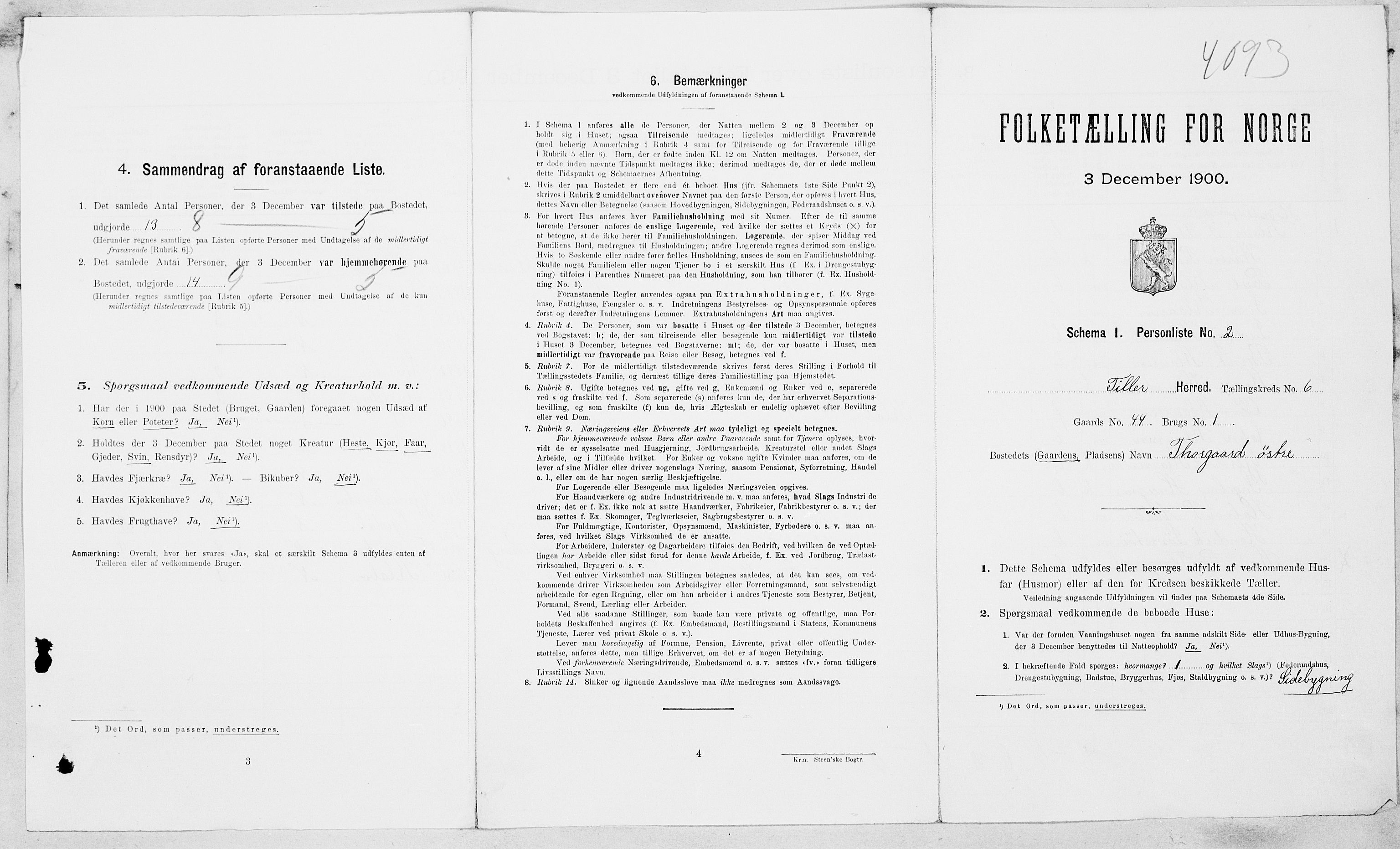 SAT, Folketelling 1900 for 1661 Tiller herred, 1900, s. 24