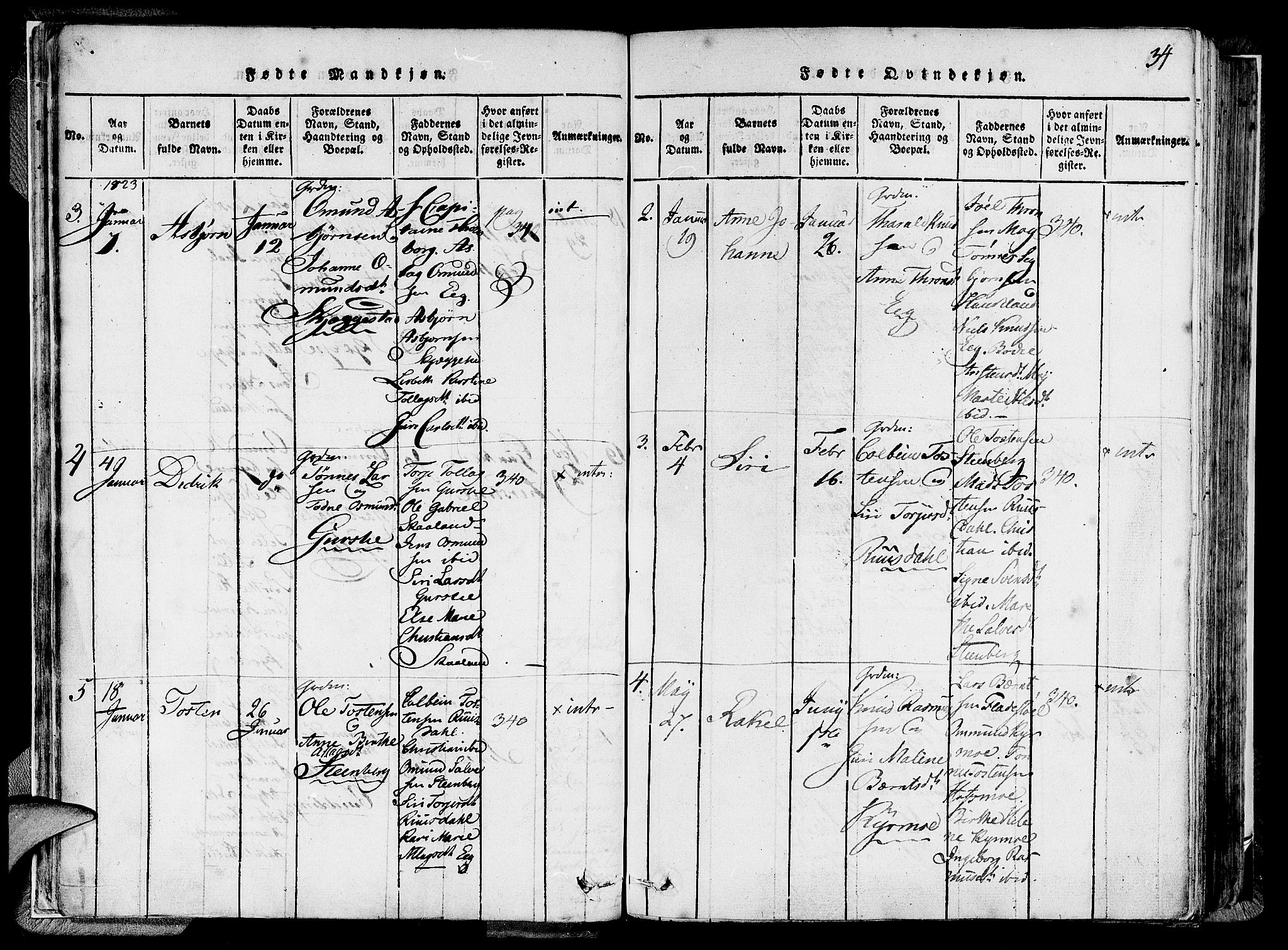 Lund sokneprestkontor, AV/SAST-A-101809/S06/L0005: Ministerialbok nr. A 5, 1815-1833, s. 34