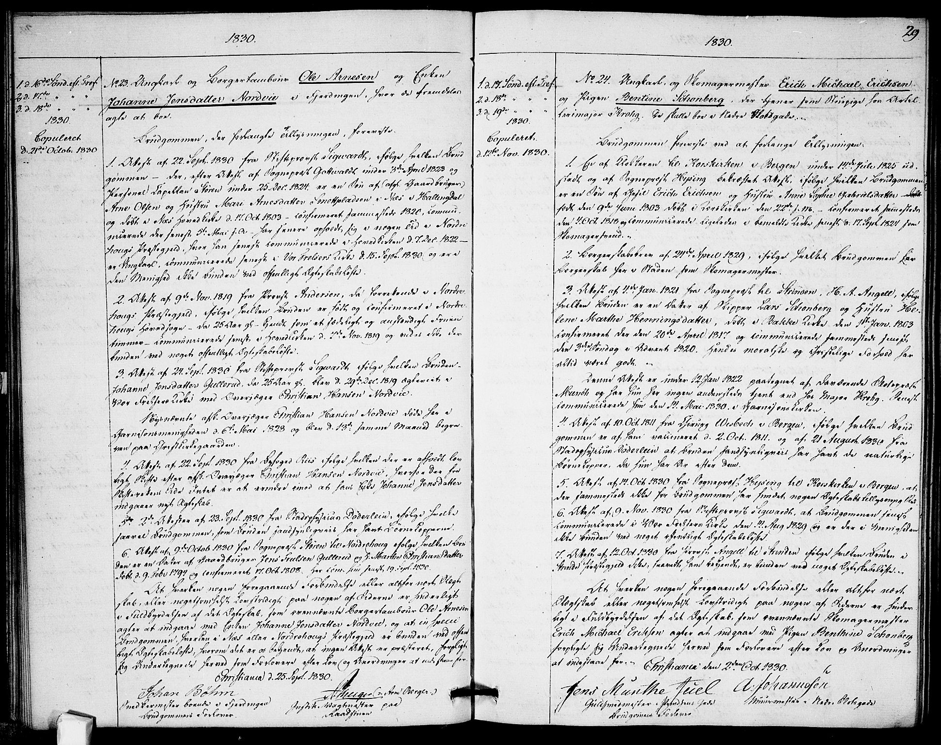 Garnisonsmenigheten Kirkebøker, AV/SAO-A-10846/H/Ha/L0002: Lysningsprotokoll nr. I 2, 1829-1835, s. 29