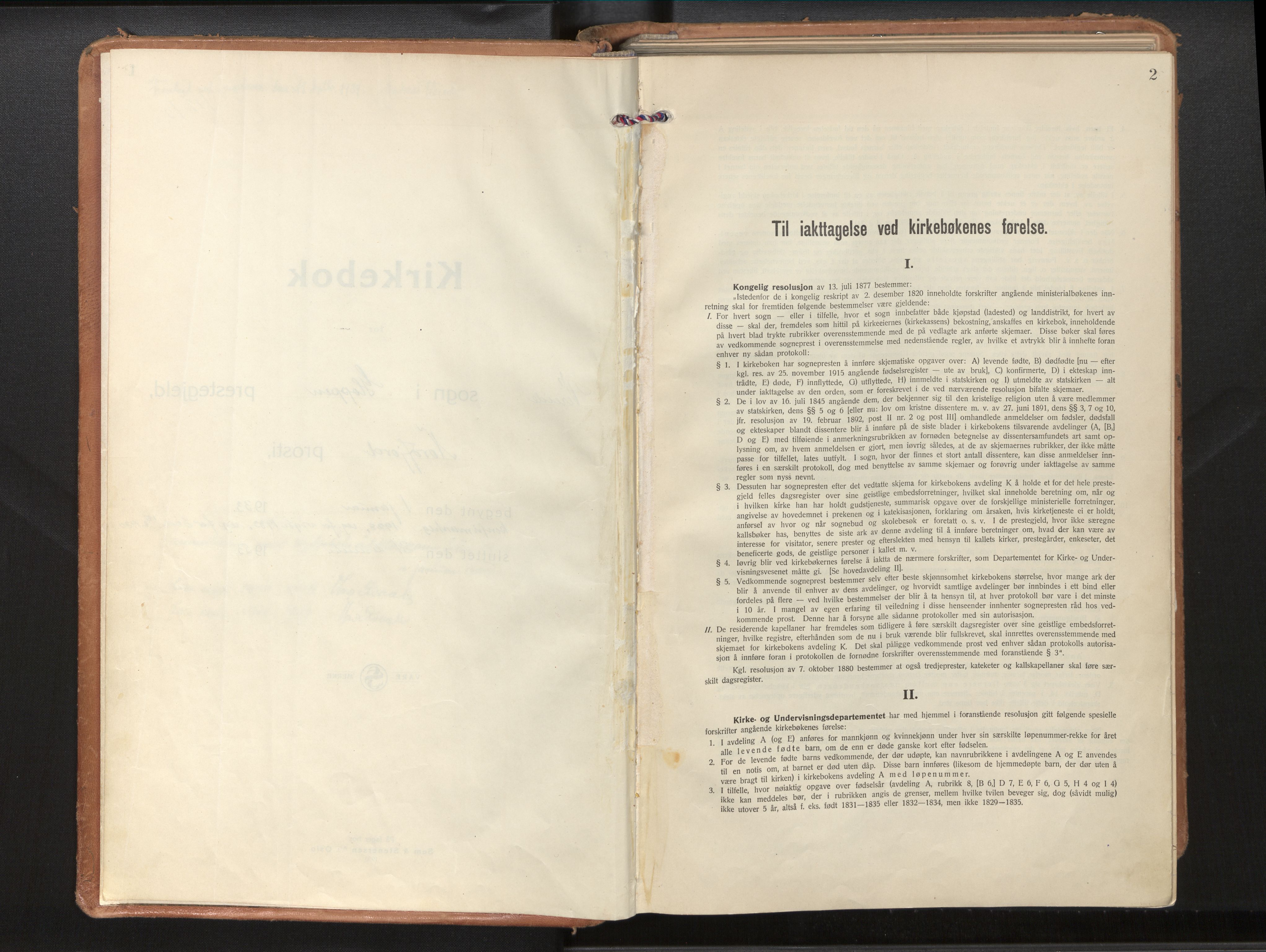 Gloppen sokneprestembete, SAB/A-80101/H/Haa/Haab/L0003: Ministerialbok nr. B 3, 1928-1953, s. 1b-2a