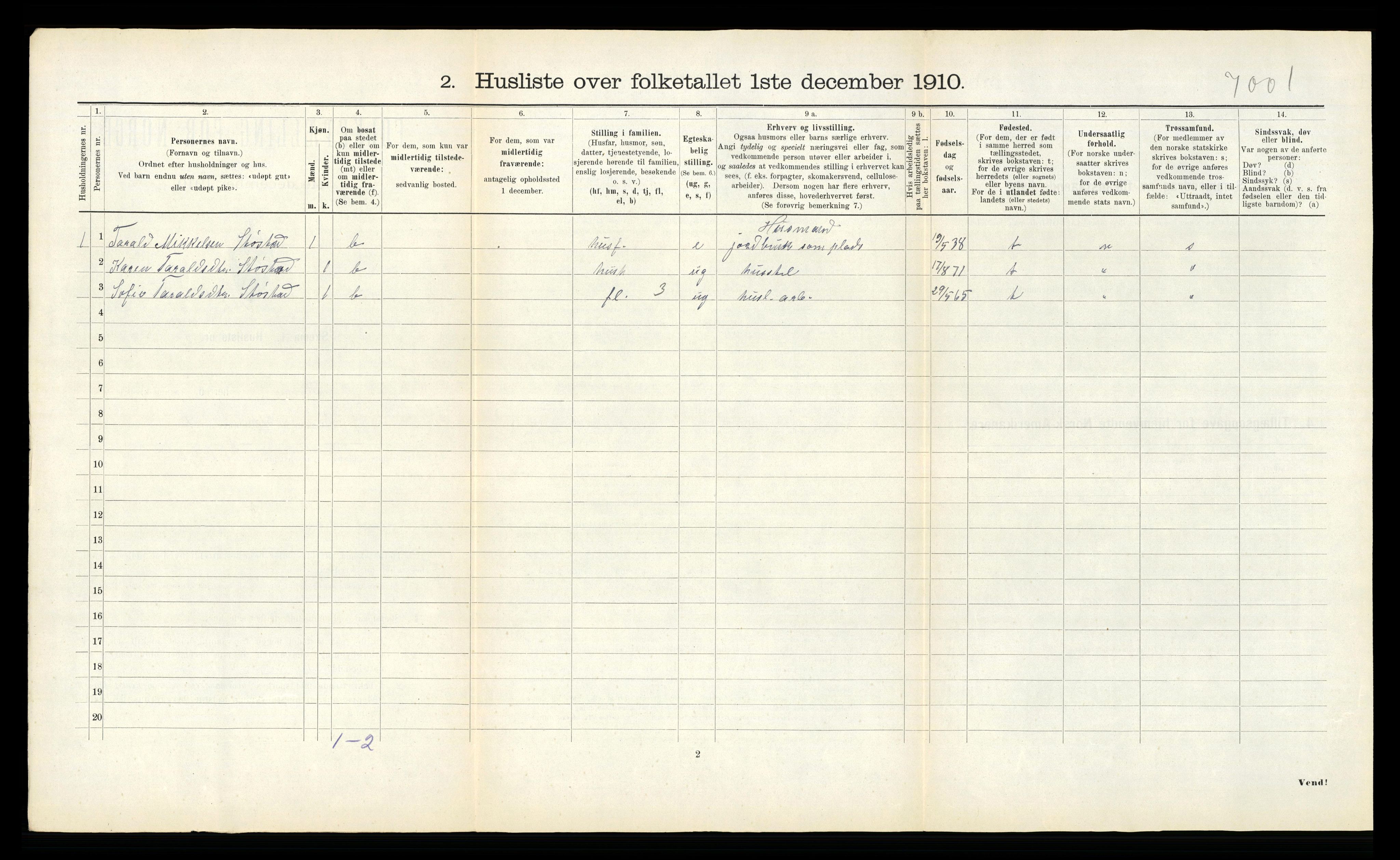 RA, Folketelling 1910 for 1735 Kvam herred, 1910, s. 32