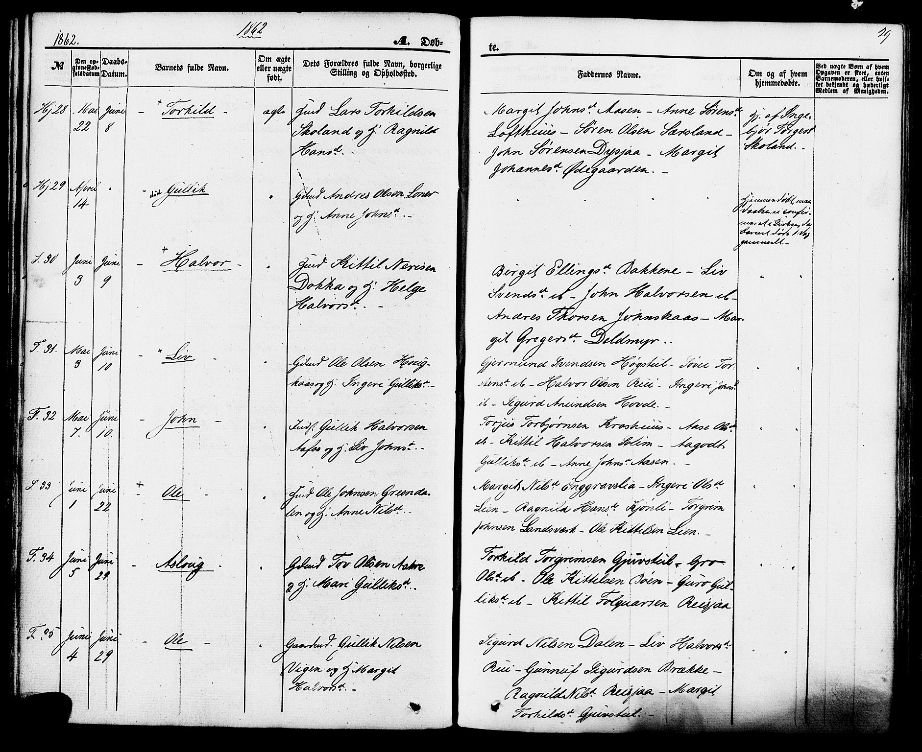 Hjartdal kirkebøker, AV/SAKO-A-270/F/Fa/L0009: Ministerialbok nr. I 9, 1860-1879, s. 29