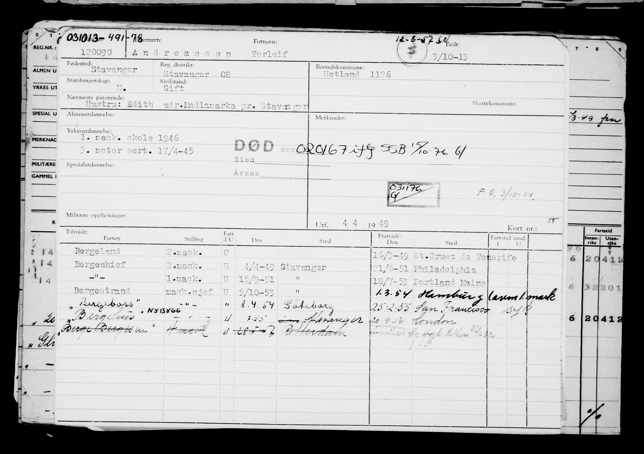 Direktoratet for sjømenn, RA/S-3545/G/Gb/L0115: Hovedkort, 1913, s. 584