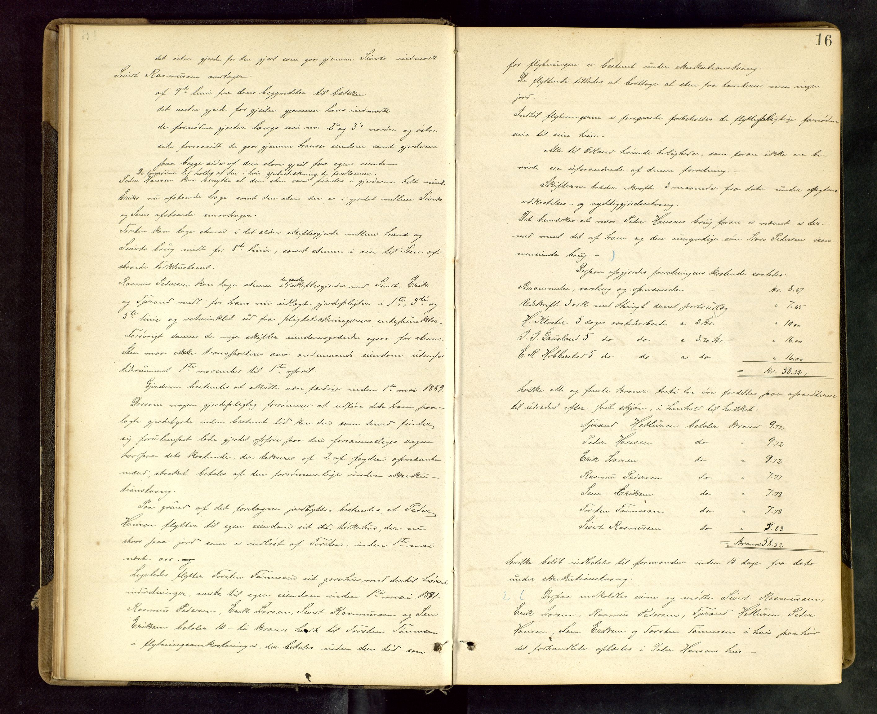 Rogaland jordskifterett, AV/SAST-A-102426/Oa/L0049: Forhandlingsprotokoll, 1887-1892, s. 16