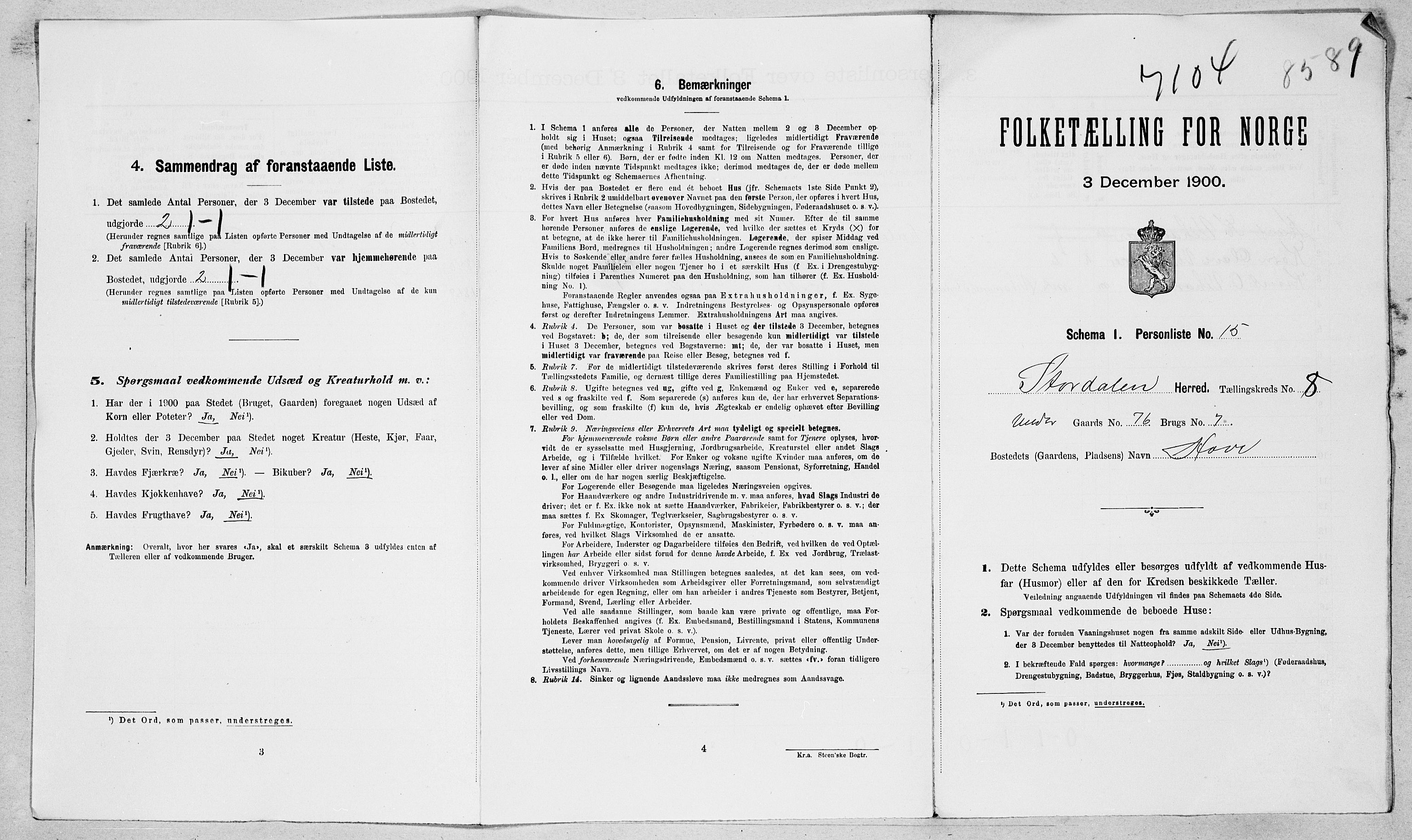 SAT, Folketelling 1900 for 1526 Stordal herred, 1900, s. 8
